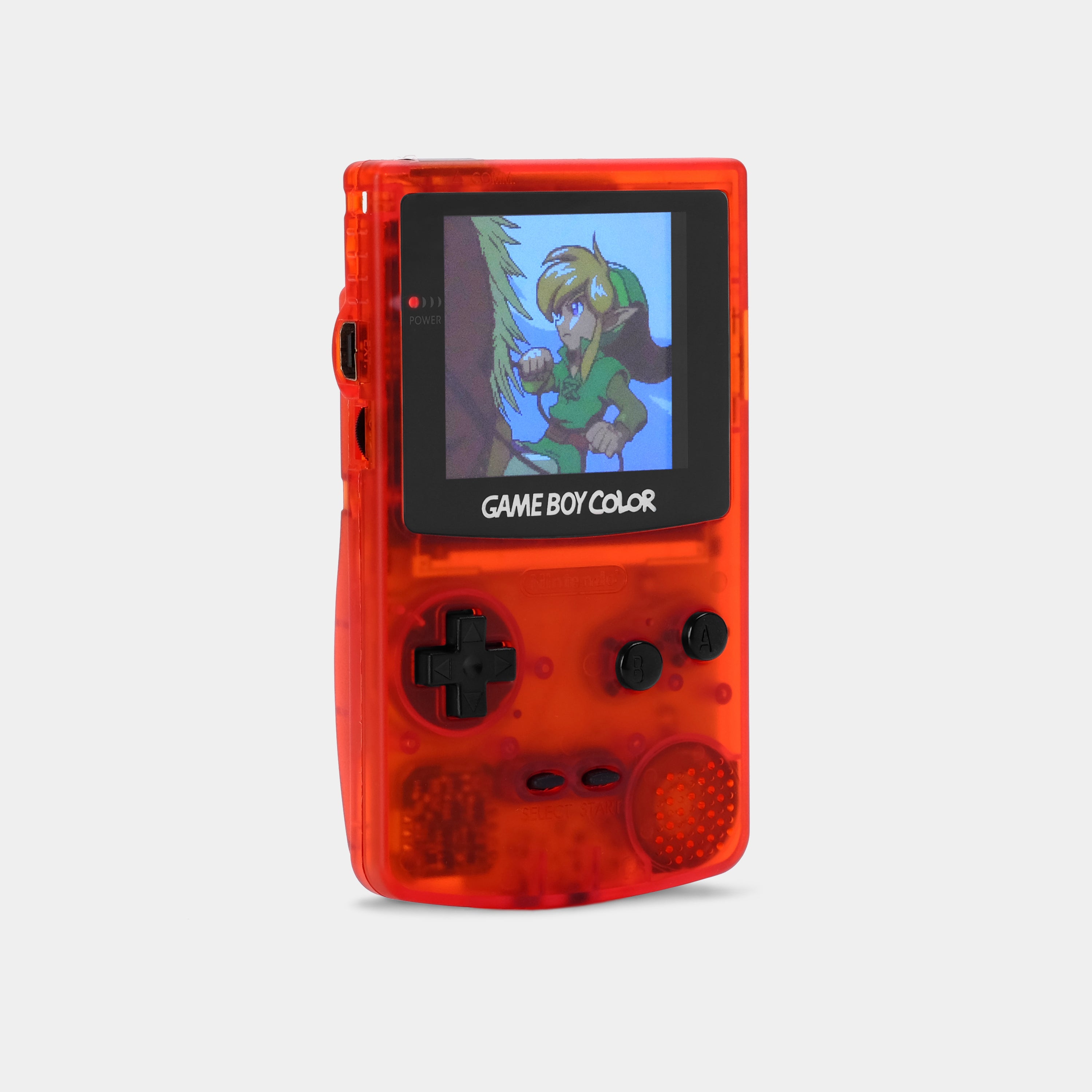 Nintendo Game Boy Color Clear Red Game Console With Backlit Screen