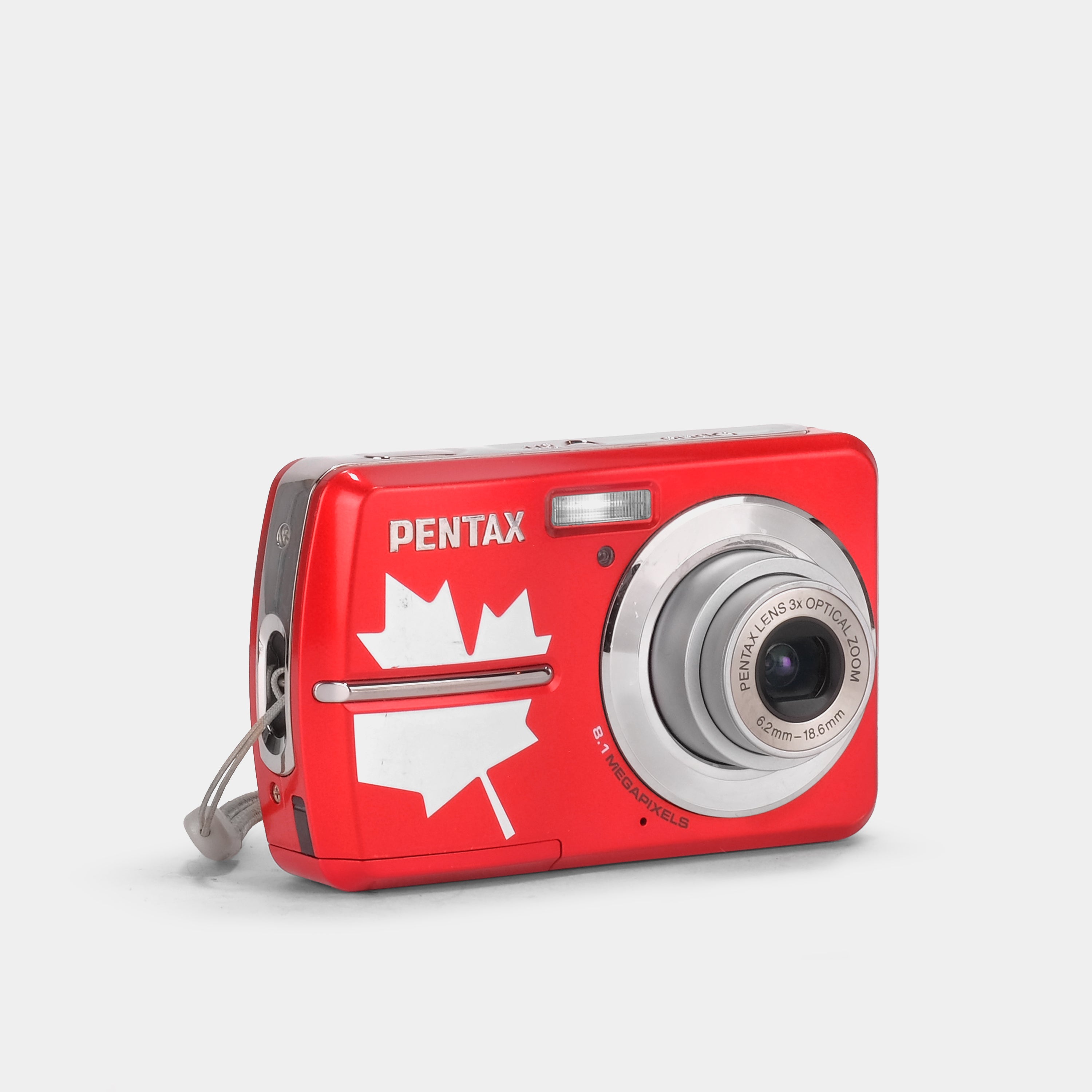 Pentax Optio E50 Red Canadian Maple Leaf Point and Shoot Digital Camera