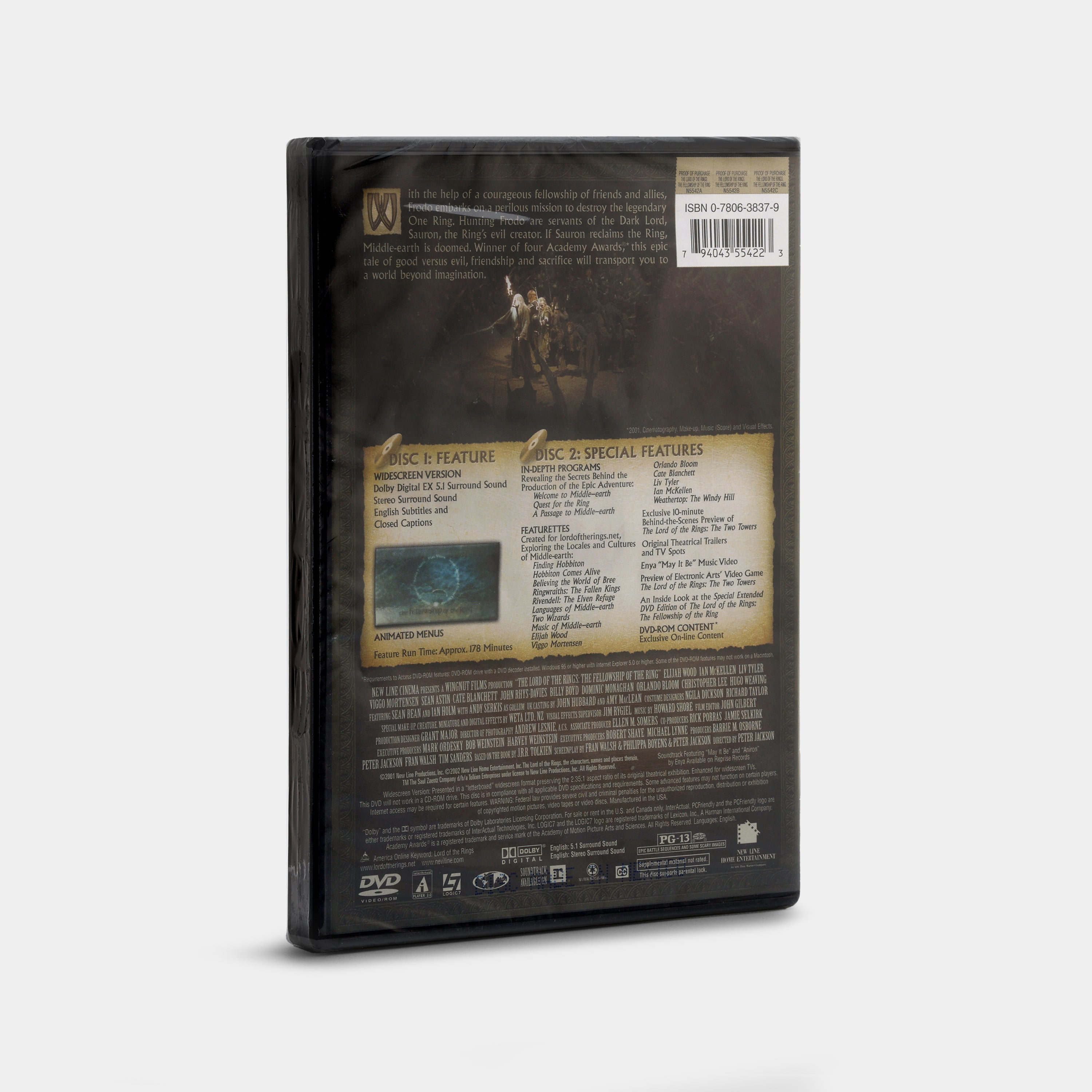 The Lord of the Rings: The Fellowship of the Ring (Widescreen, Sealed) DVD