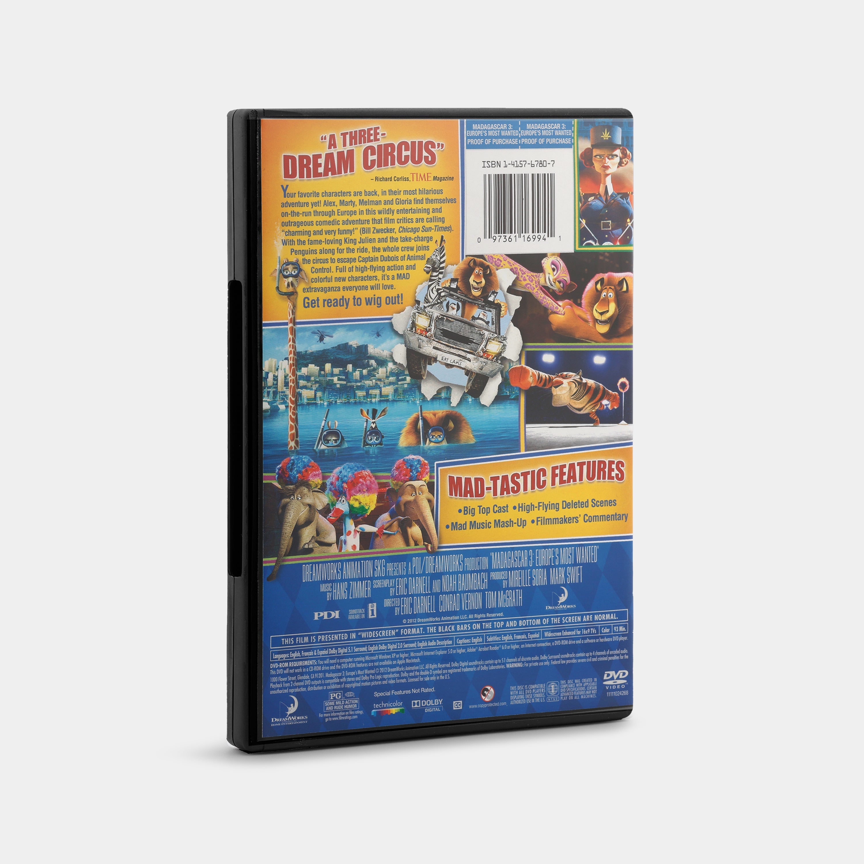 Madagascar 3: Europe's Most Wanted (Widescreen) DVD