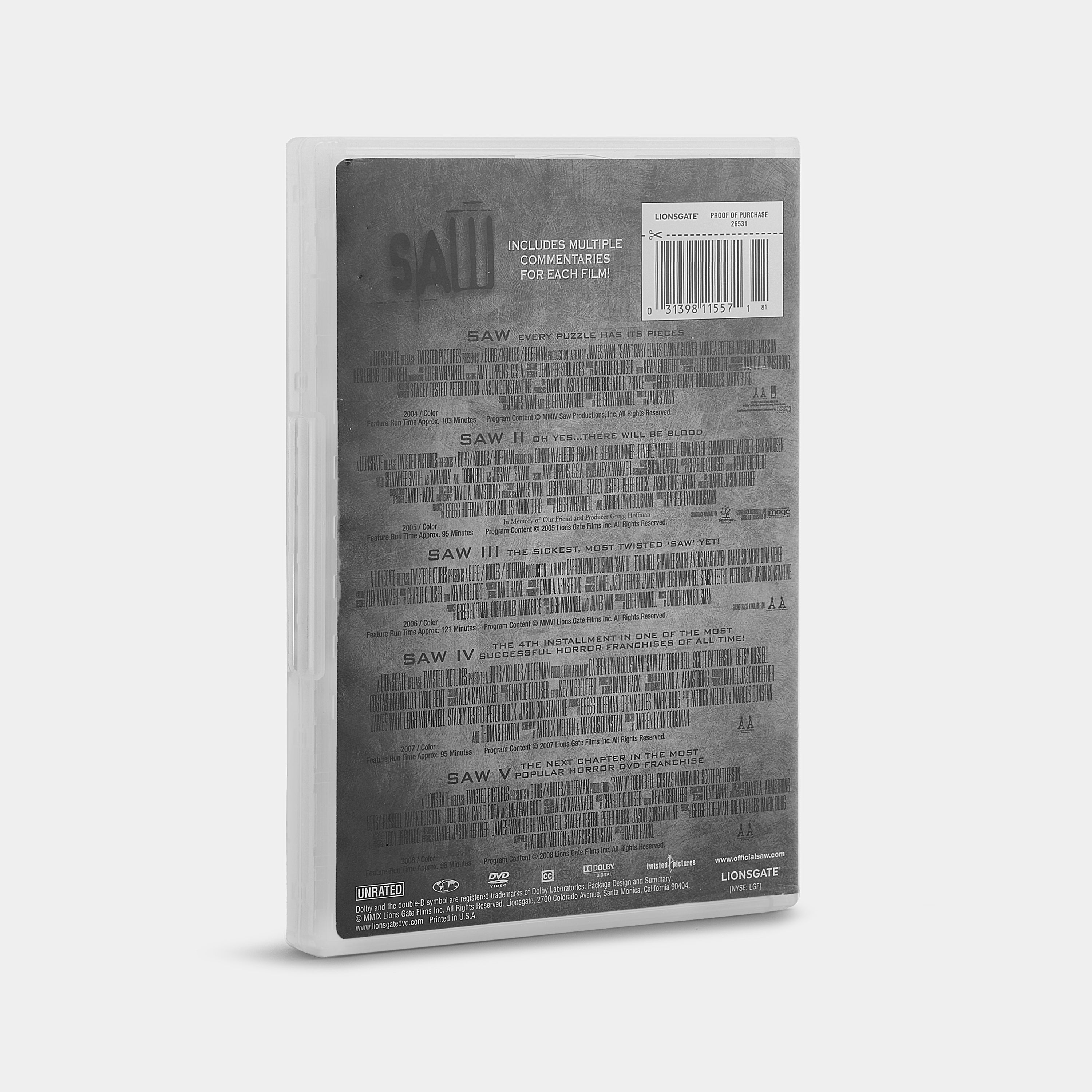Saw I-V: Unrated Collector's Set 5-Disc DVD