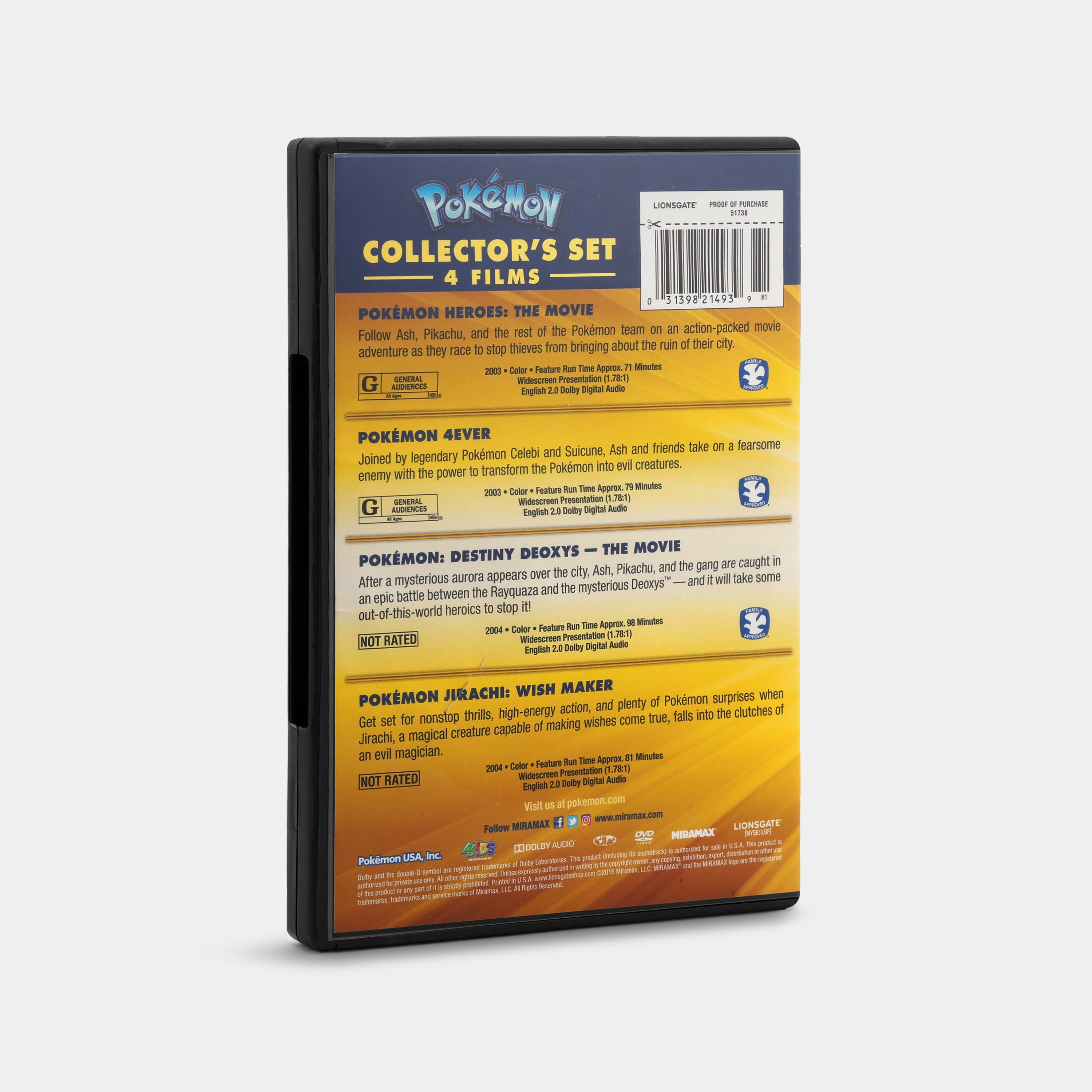 Pokémon Collector's Set: 4 Films (Widescreen) DVD