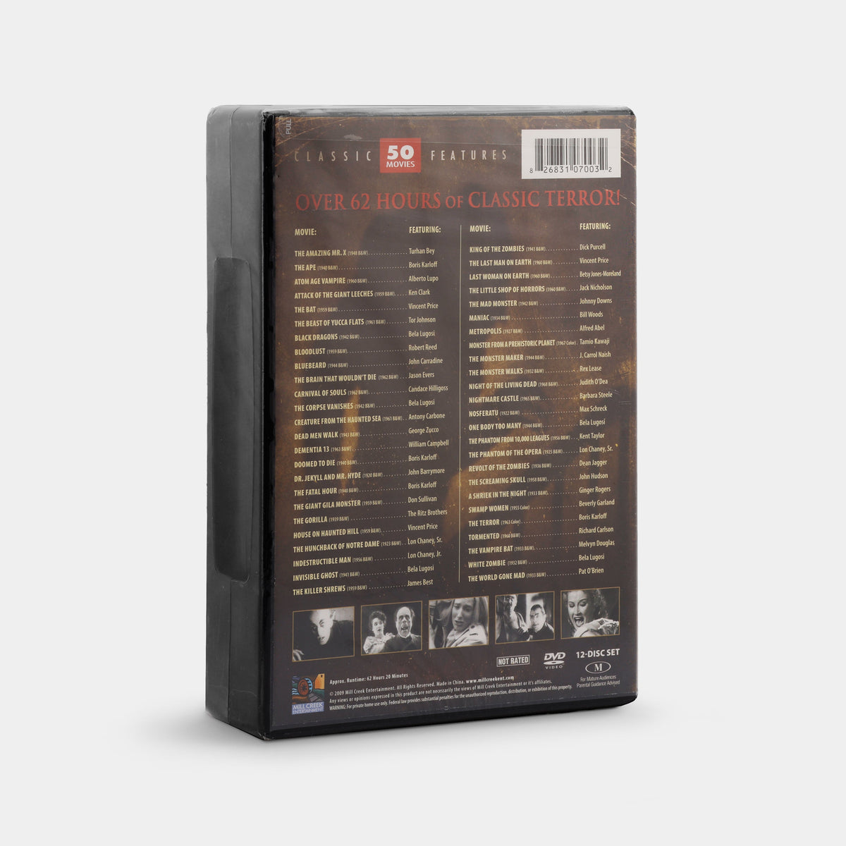 Horror Classics: 50 Movie Pack Anniversary Edition (Sealed) 12-Disc DVD Set