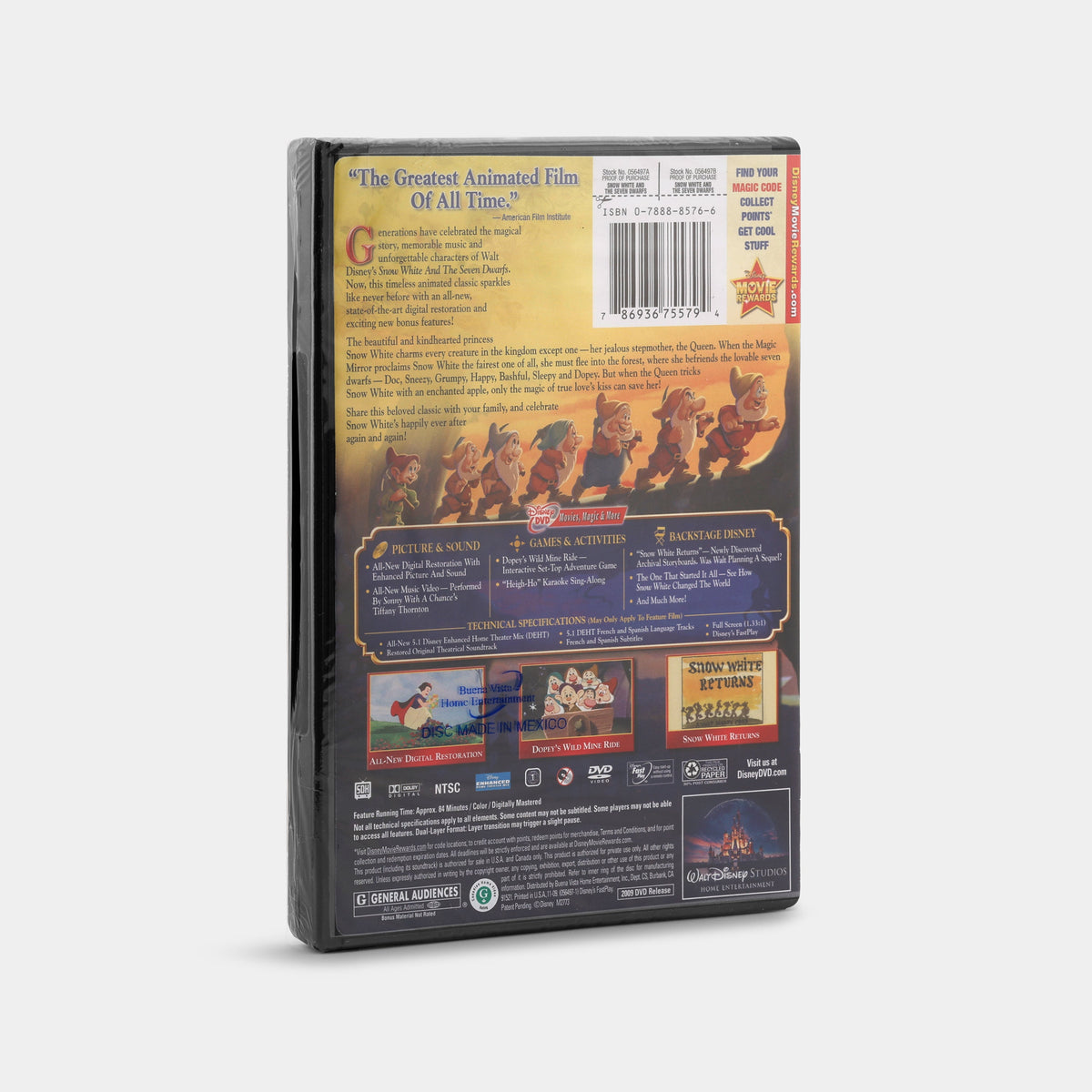 Snow White and the Seven Dwarfs (Full Screen, Sealed) 2-Disc DVD