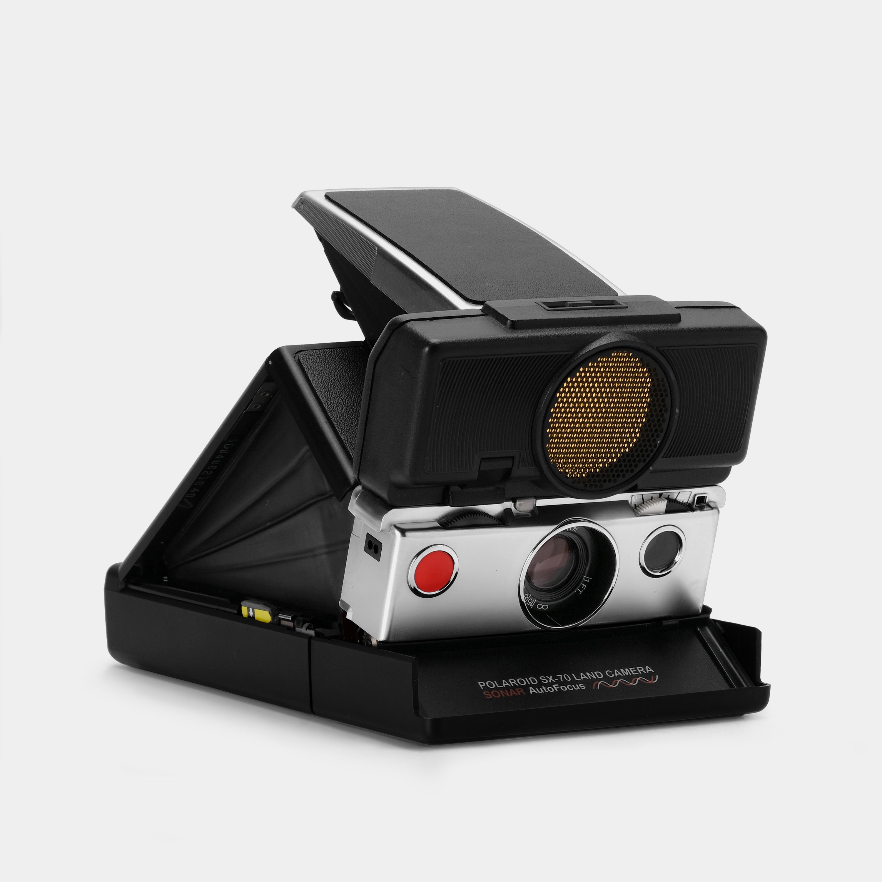Polaroid SX-70 Sonar Autofocus Black with Chrome Folding Instant Film