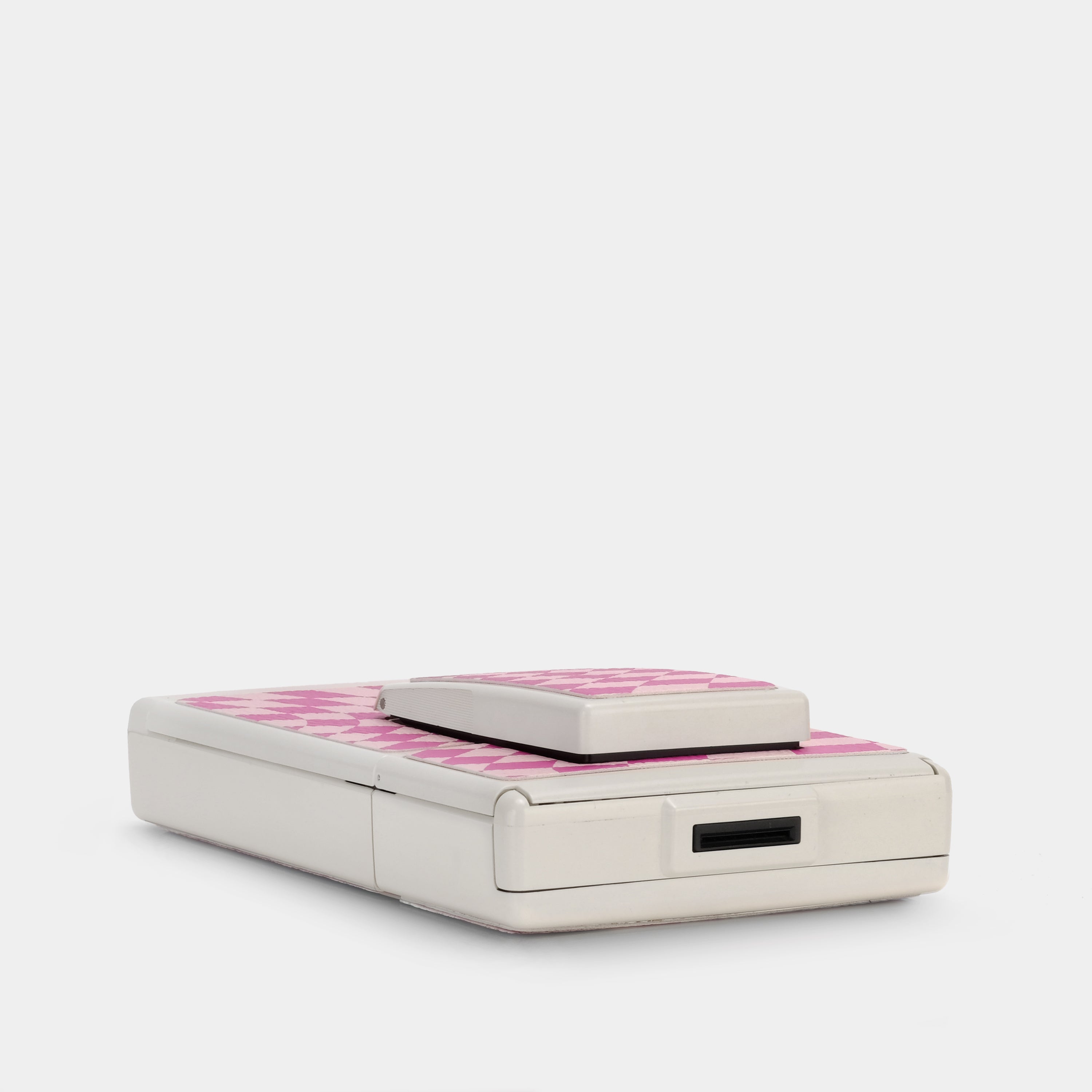 Polaroid SX-70 Model 2 Fuchsia and Pink Wave Check White Folding Instant Film Camera