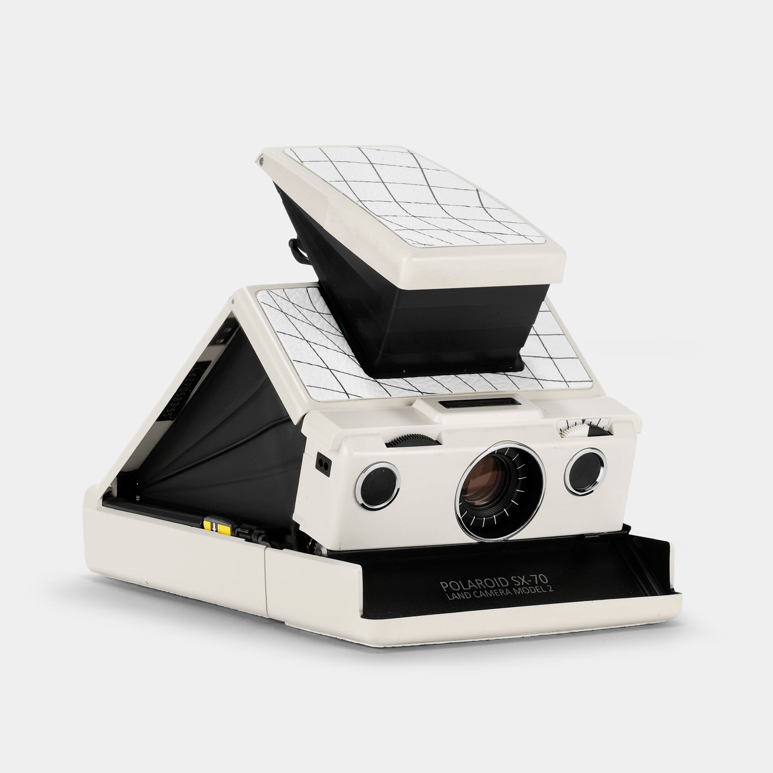 Polaroid 600 Model 2 White and Black 3D Wave Grid Folding Instant Film Camera