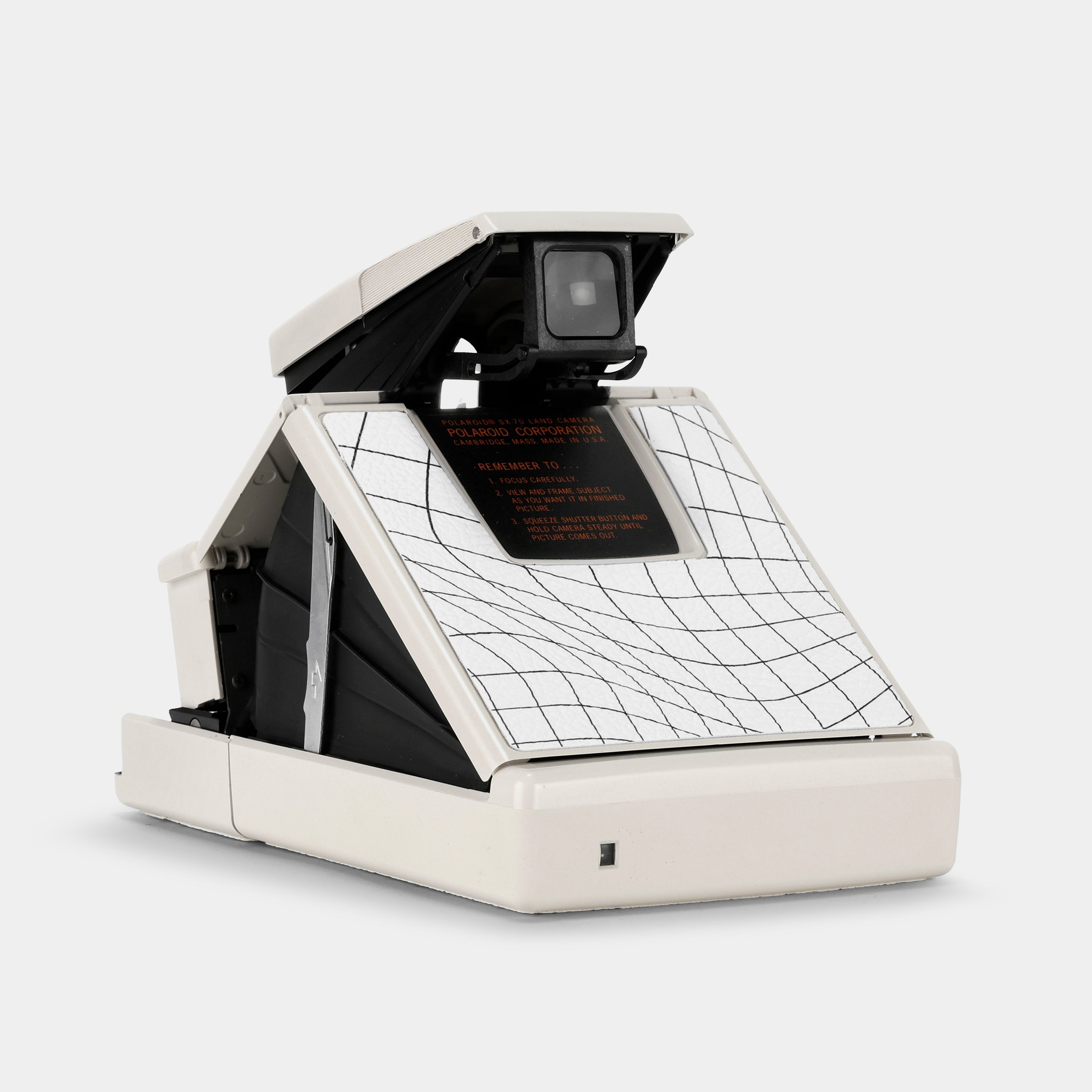 Polaroid 600 Model 2 White and Black 3D Wave Grid Folding Instant Film Camera