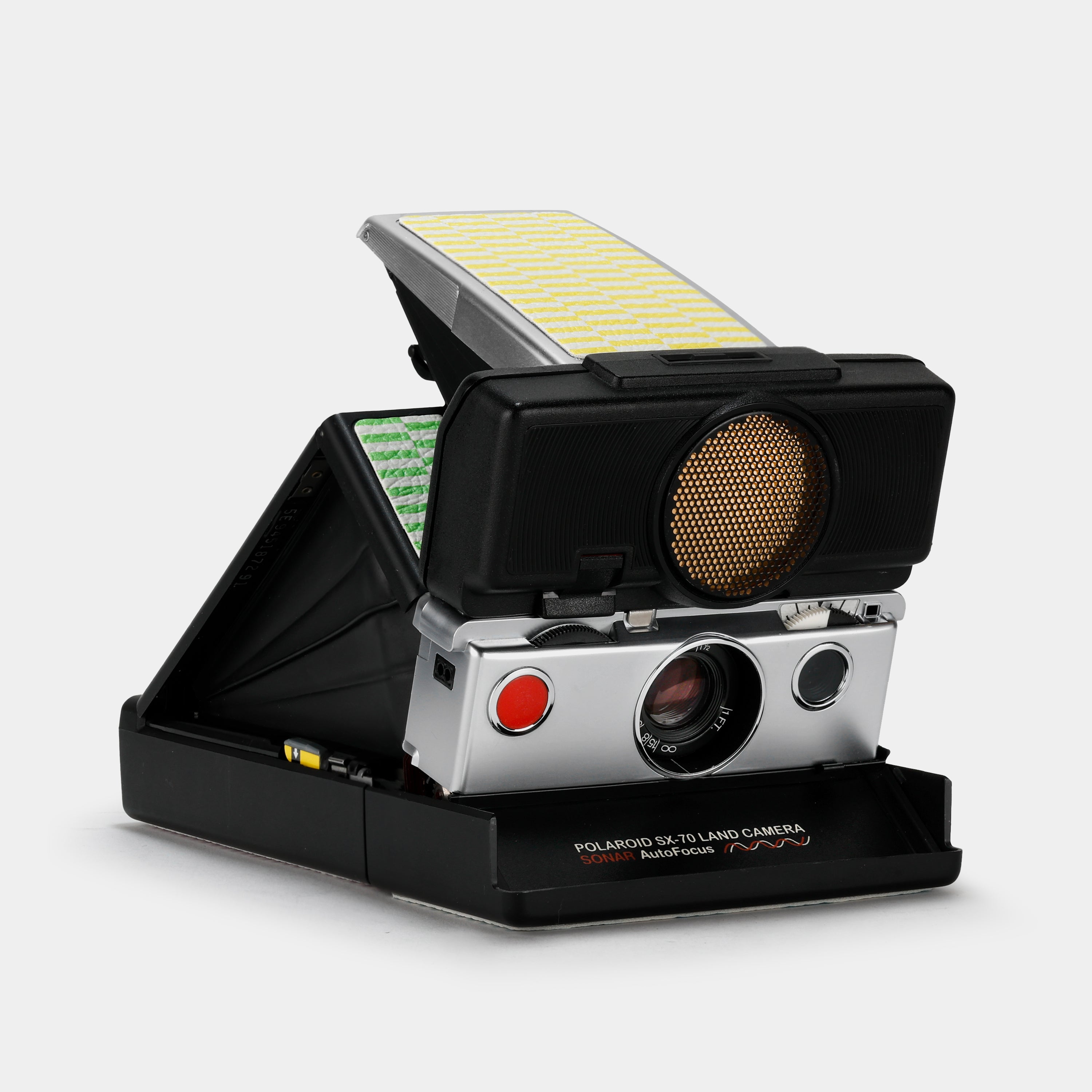 Polaroid SX-70 Sonar Autofocus Black with Chrome Folding Instant Film Camera