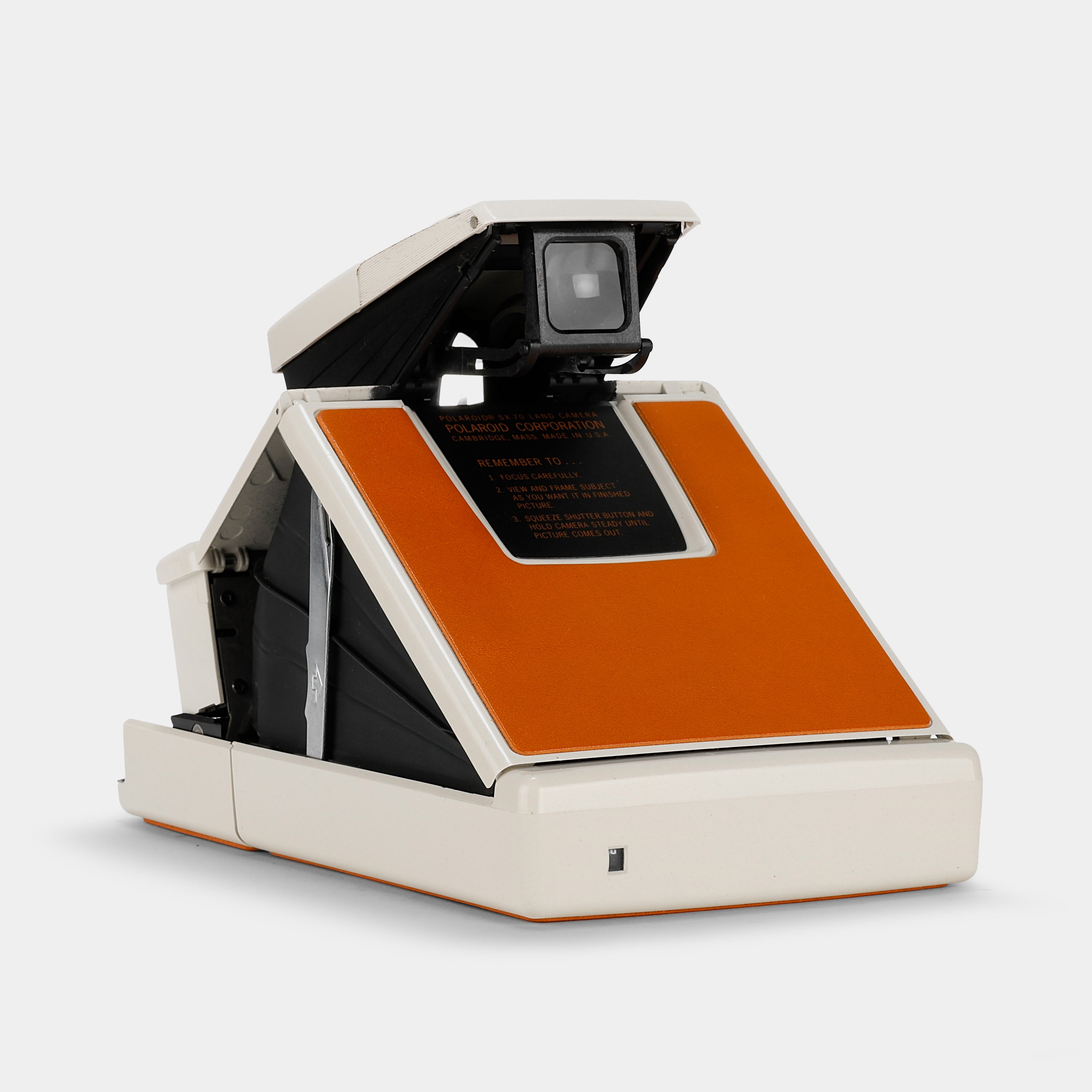 Polaroid SX-70 Model 2 White and Orange Folding Instant Film Camera