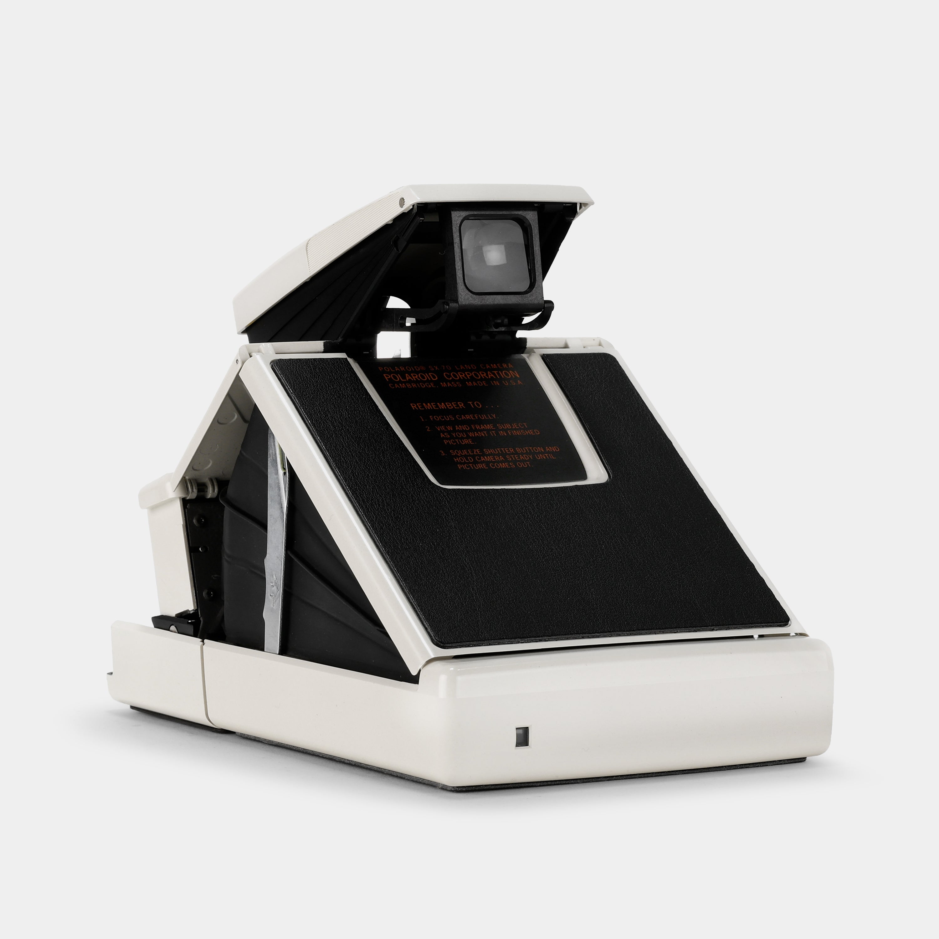 Polaroid SX-70 Model 2 White with Black Leathers Folding Instant Film Camera