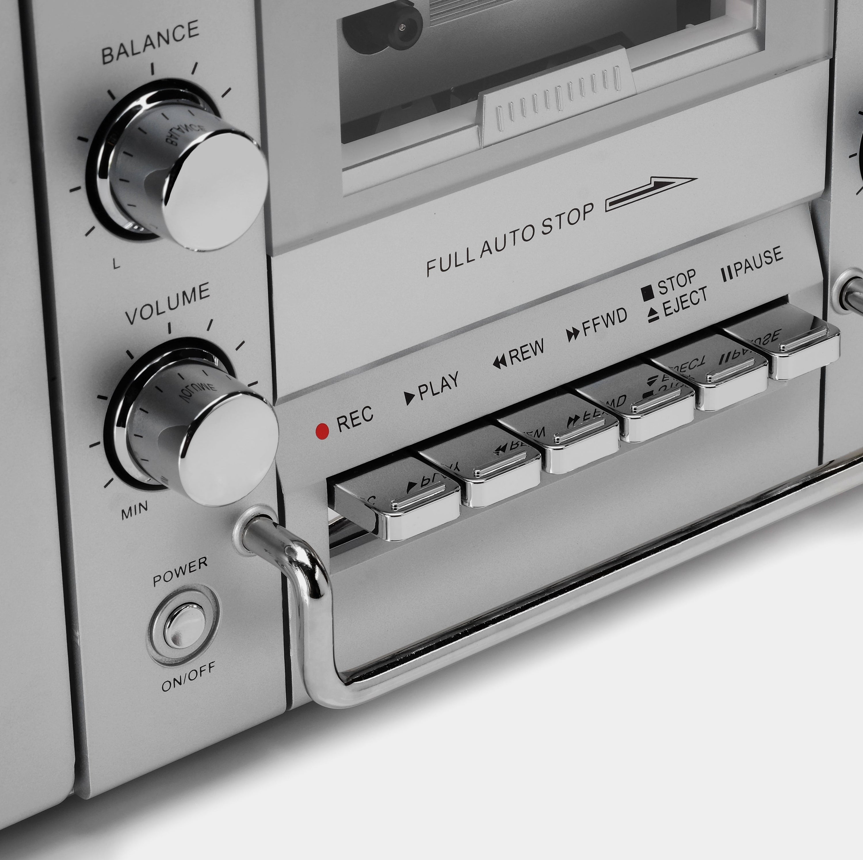 GPO Brooklyn Bluetooth Boombox Stereo Silver Cassette and CD Player (Damaged Box)