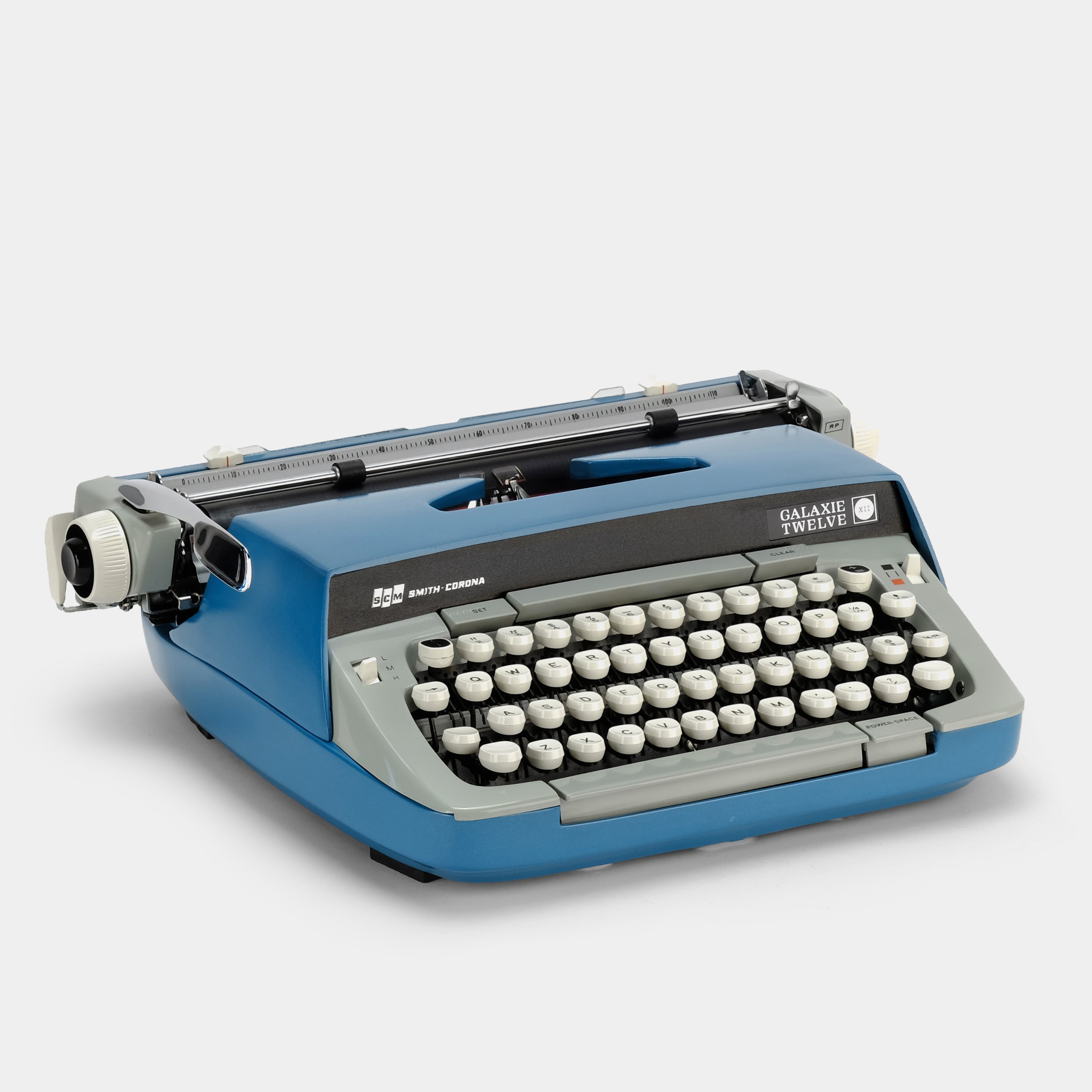 Smith-Corona Galaxie Twelve XII Blue Manual Typewriter and Case