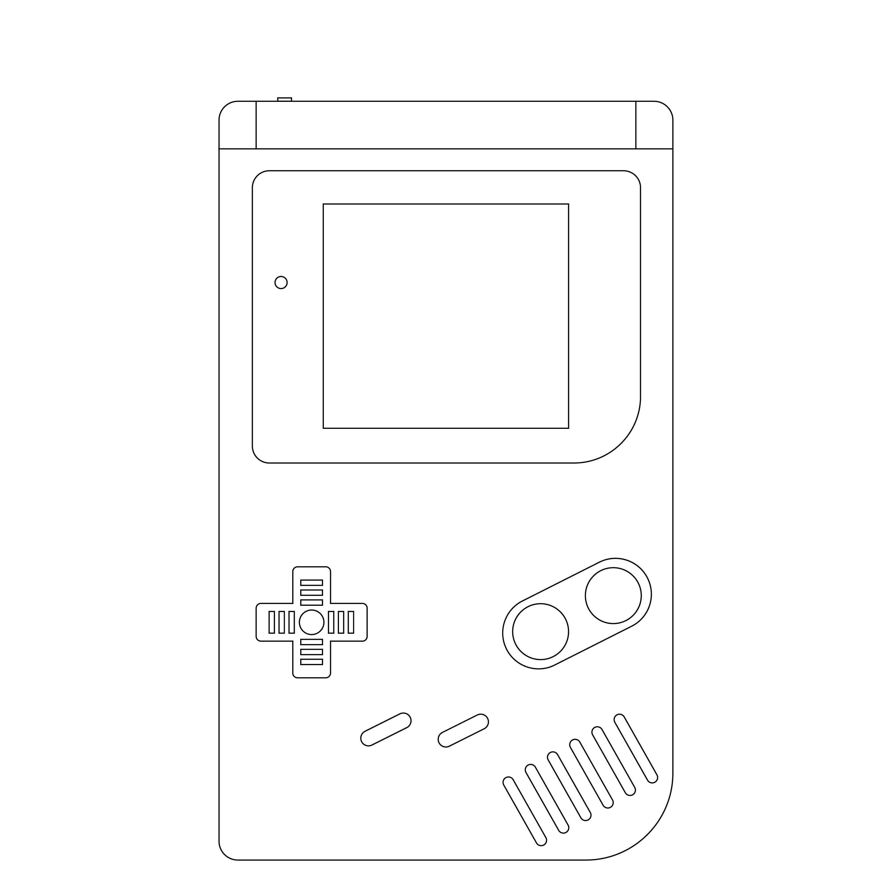 outline of original style game boy handheld