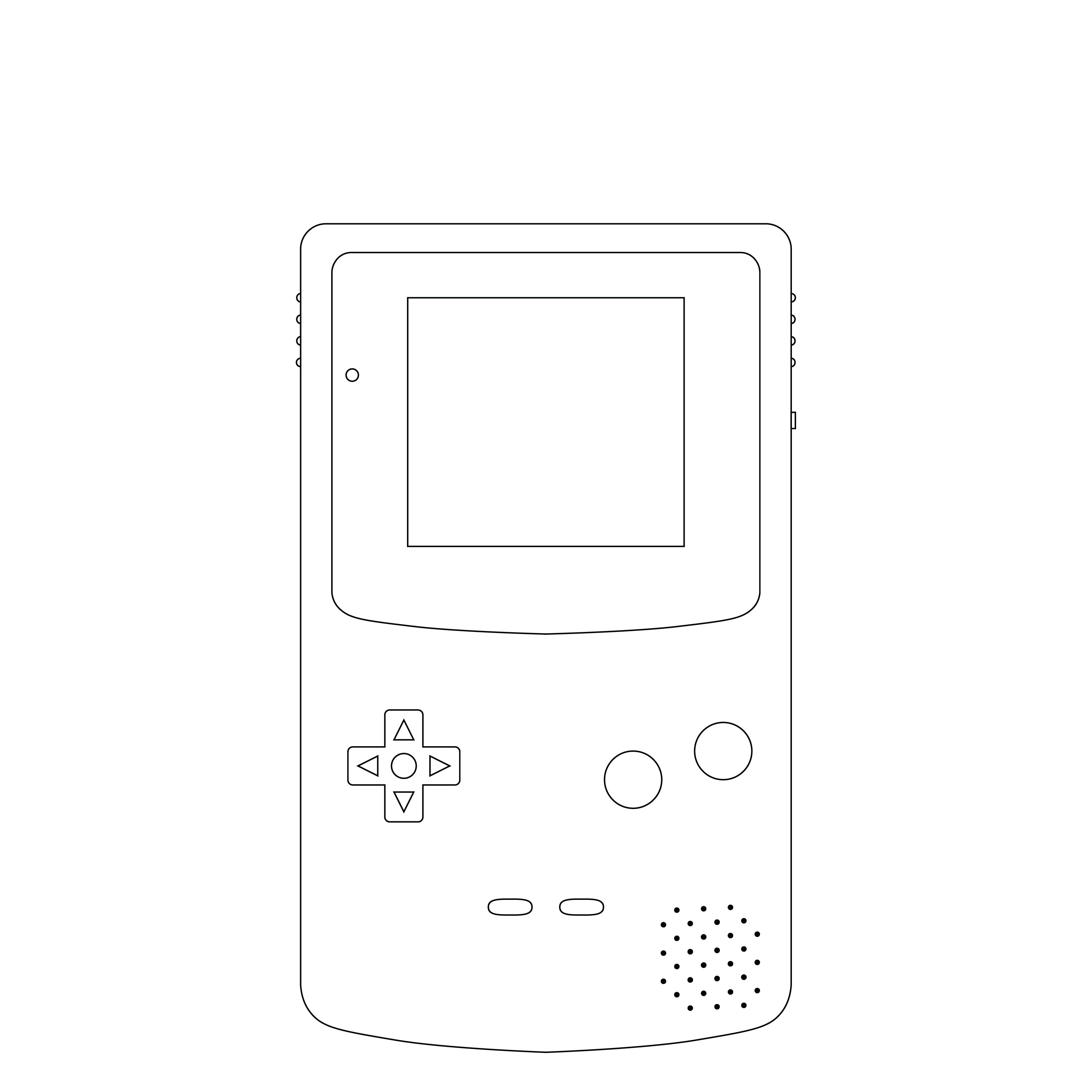 outline of game boy color handheld