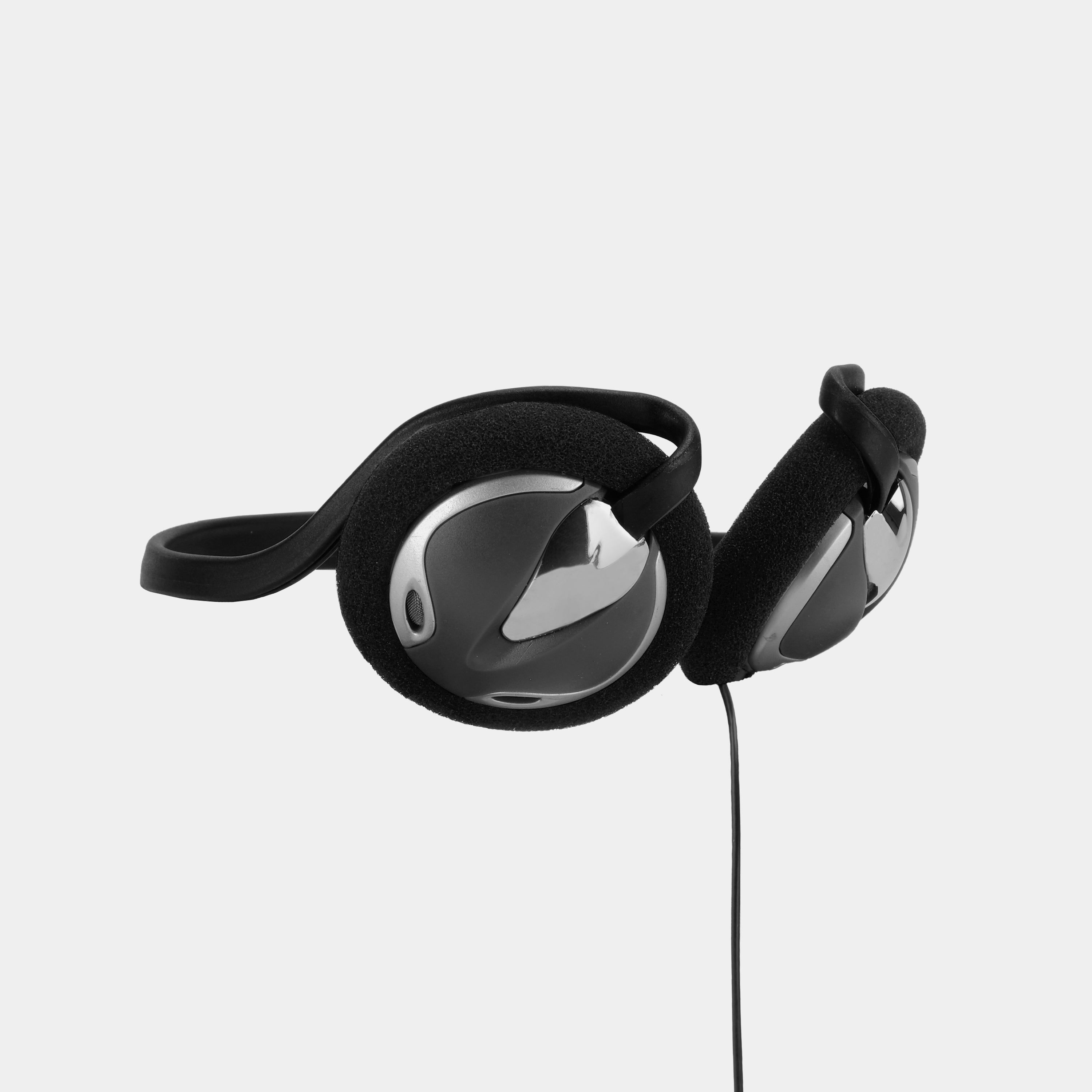 Black and Silver Neckband Headphones
