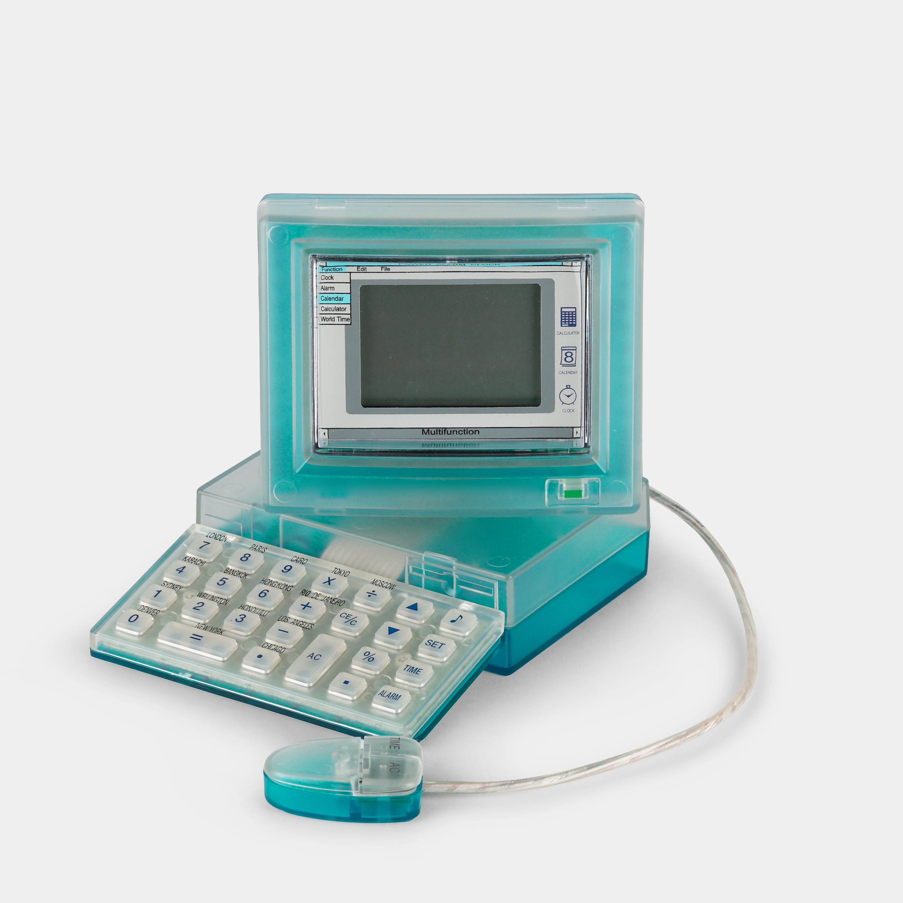 Transparent Blue Desktop Mini PC Alarm Clock Calendar