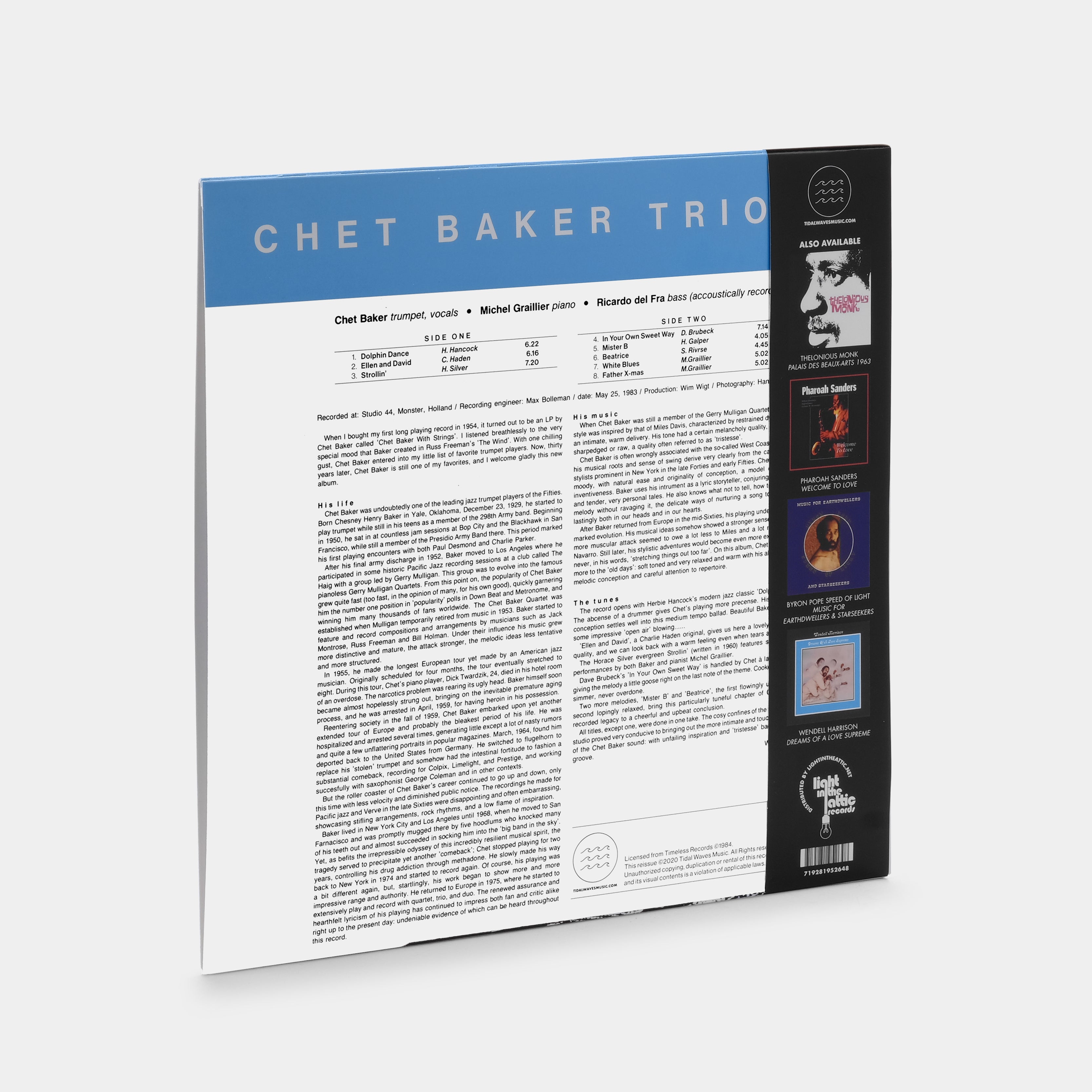 Chet Baker Trio Mr. B LP Clear Vinyl Record