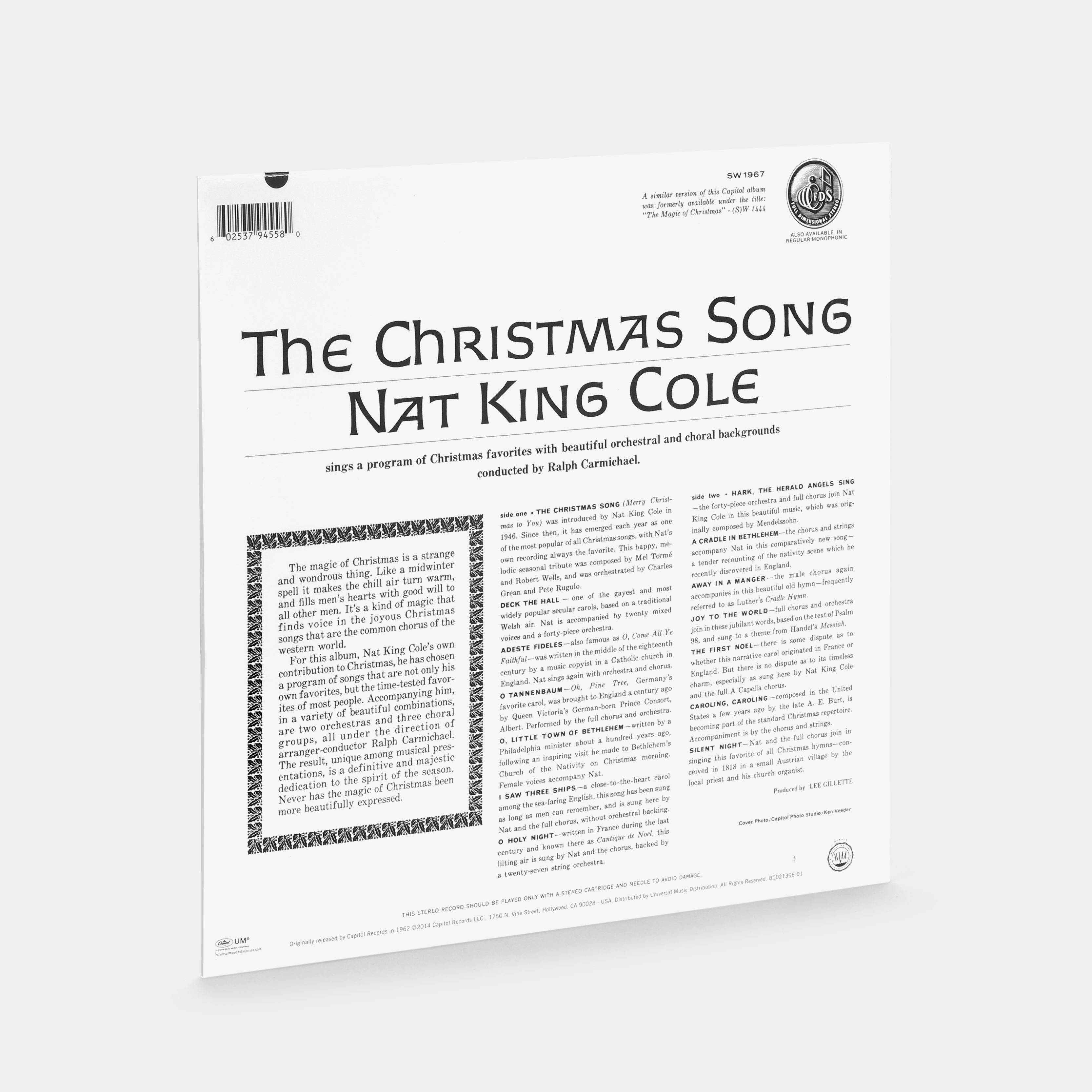 Nat King Cole - The Christmas Song LP Vinyl Record