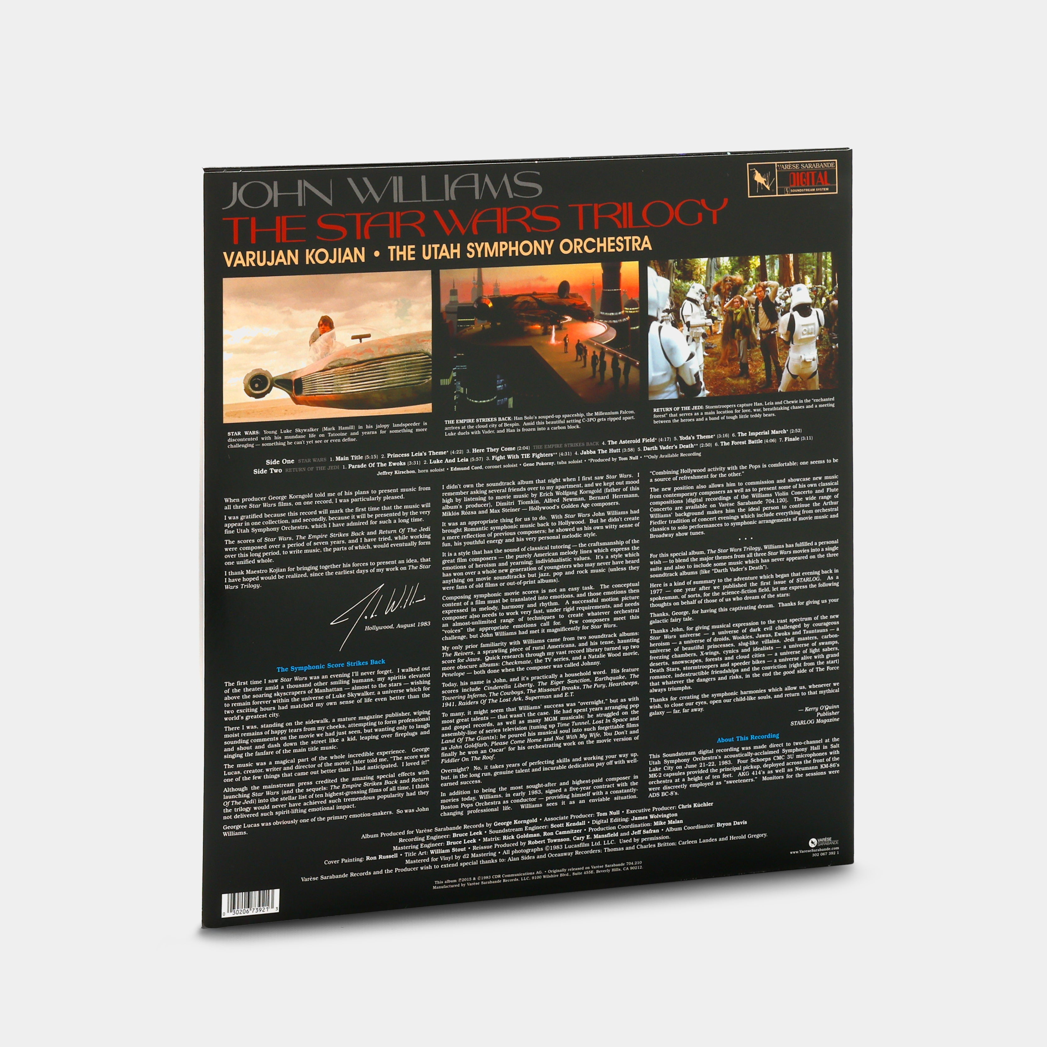 John Williams, Varujan Kojian, The Utah Symphony Orchestra - The Star Wars Trilogy LP Vinyl Record