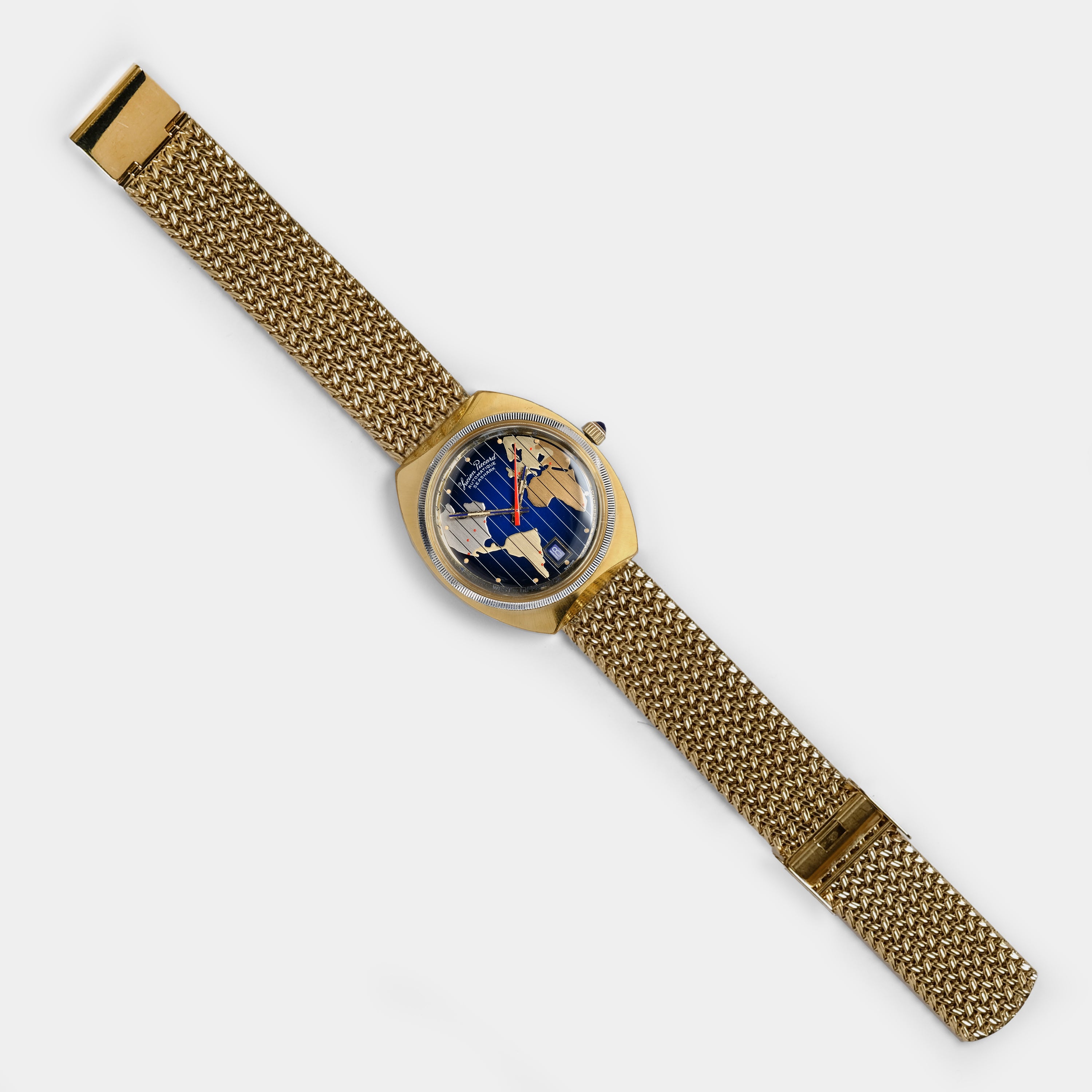 Lucien Piccard World Time Seashark Automatique Map Watch (Full Set); RARE; Swiss Made Circa 1970s Wristwatch