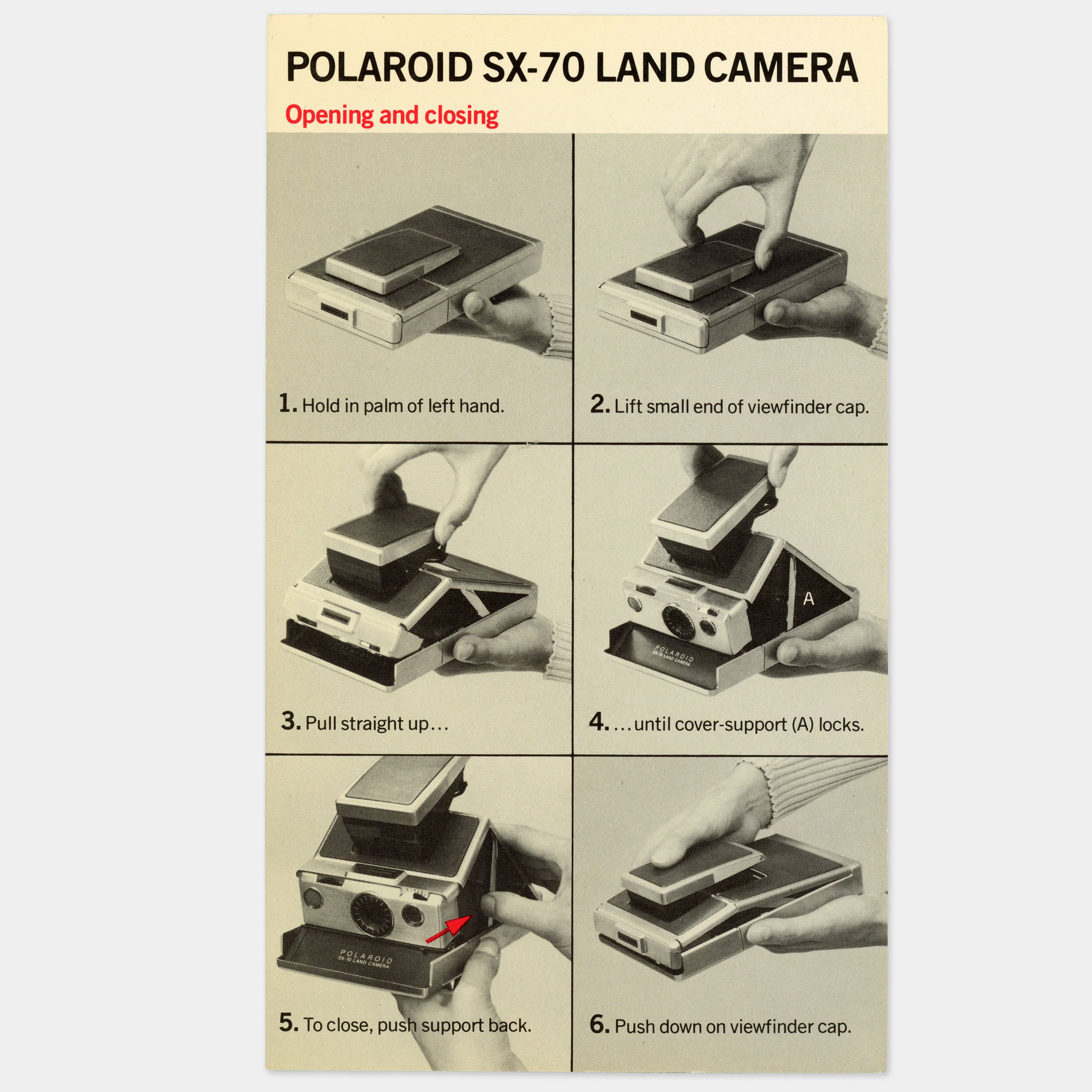 Polaroid SX-70 Land Camera Quick Start Guide