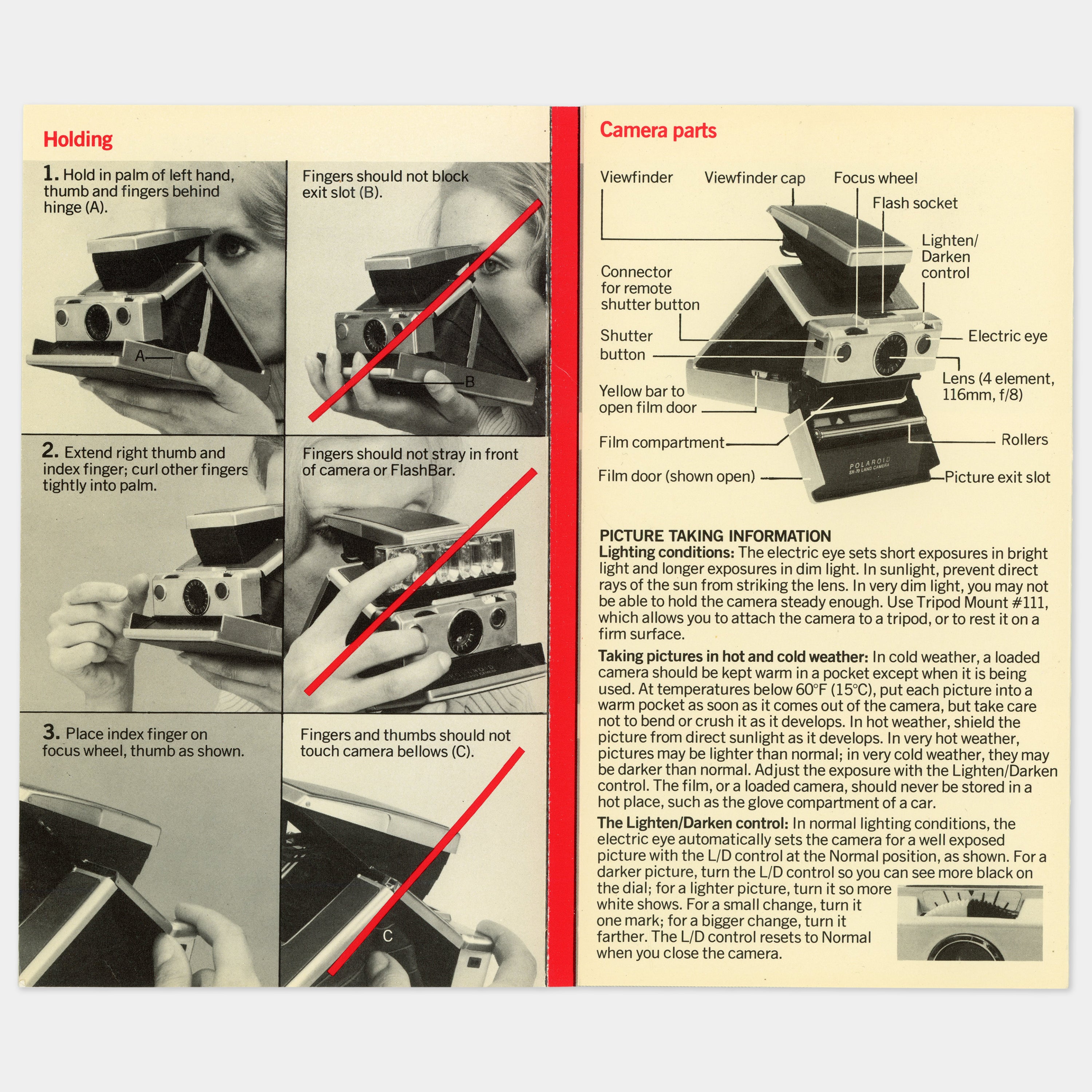 Polaroid SX-70 Land Camera Quick Start Guide