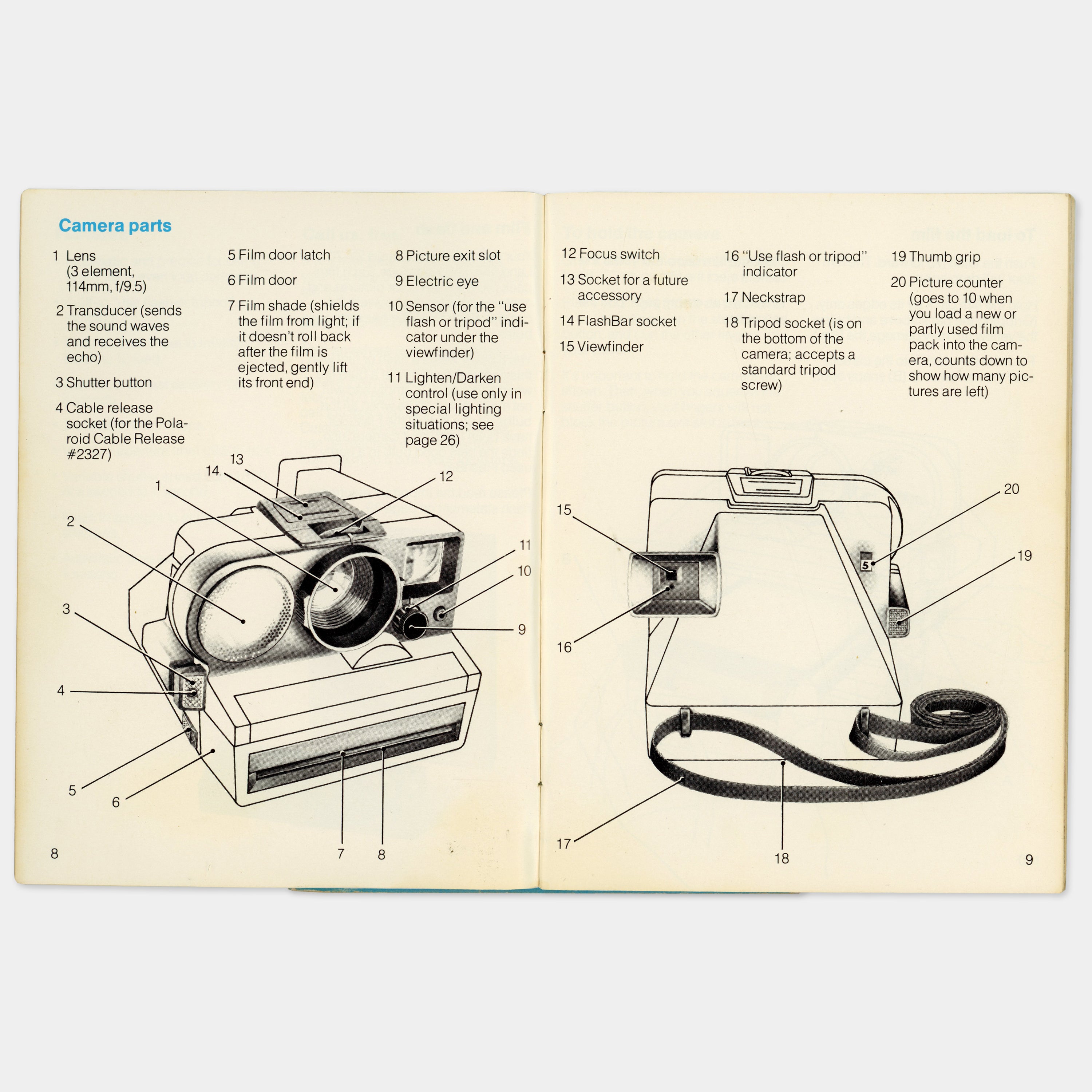 Polaroid Pronto! Sonar OneStep SX-70 Land Camera Manual