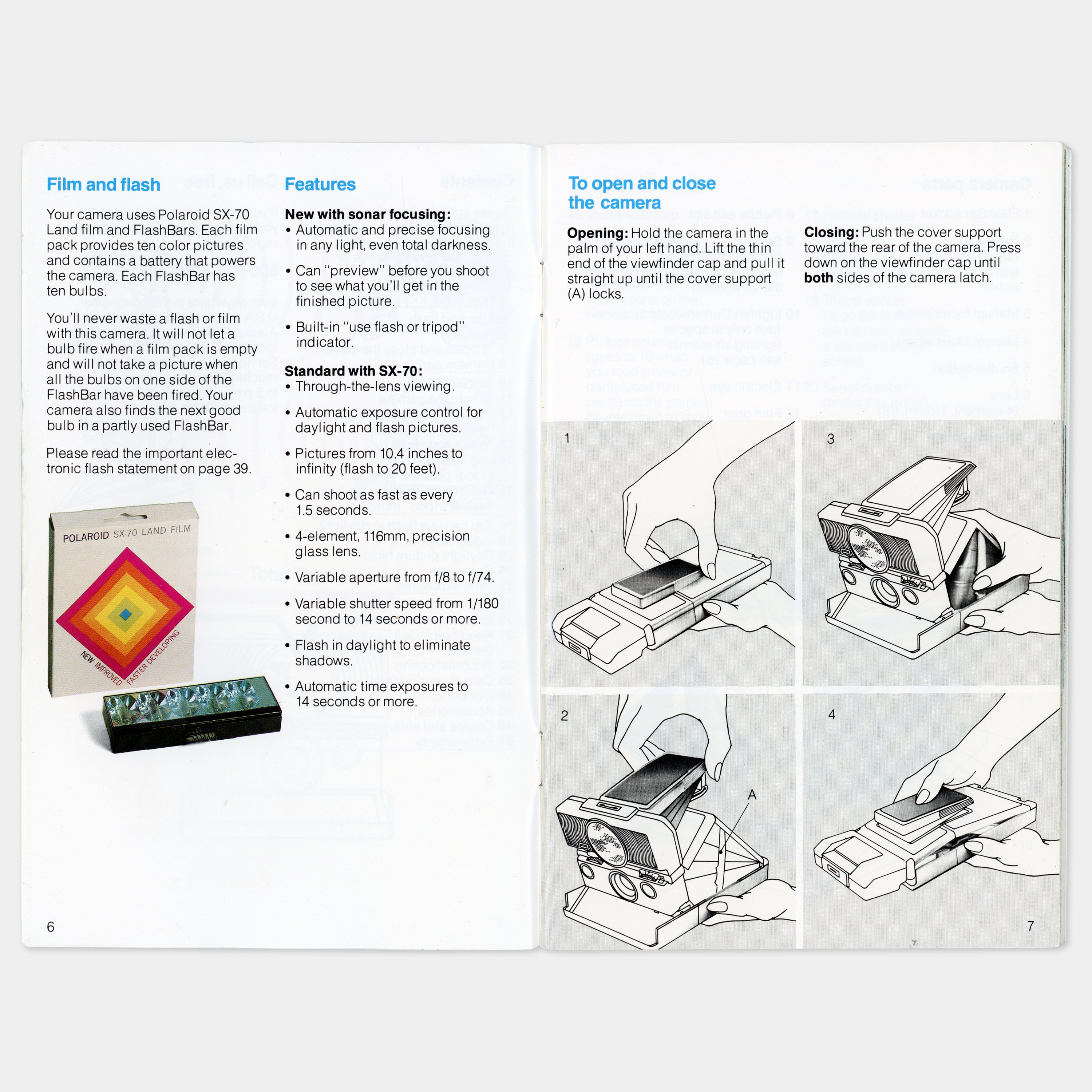 Polaroid Sonar OneStep SX-70 Land Camera Manual