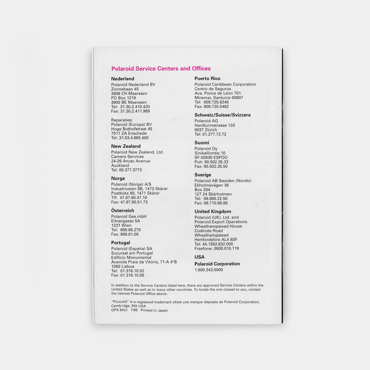 Polaroid SLR 690 Instant Camera Manual