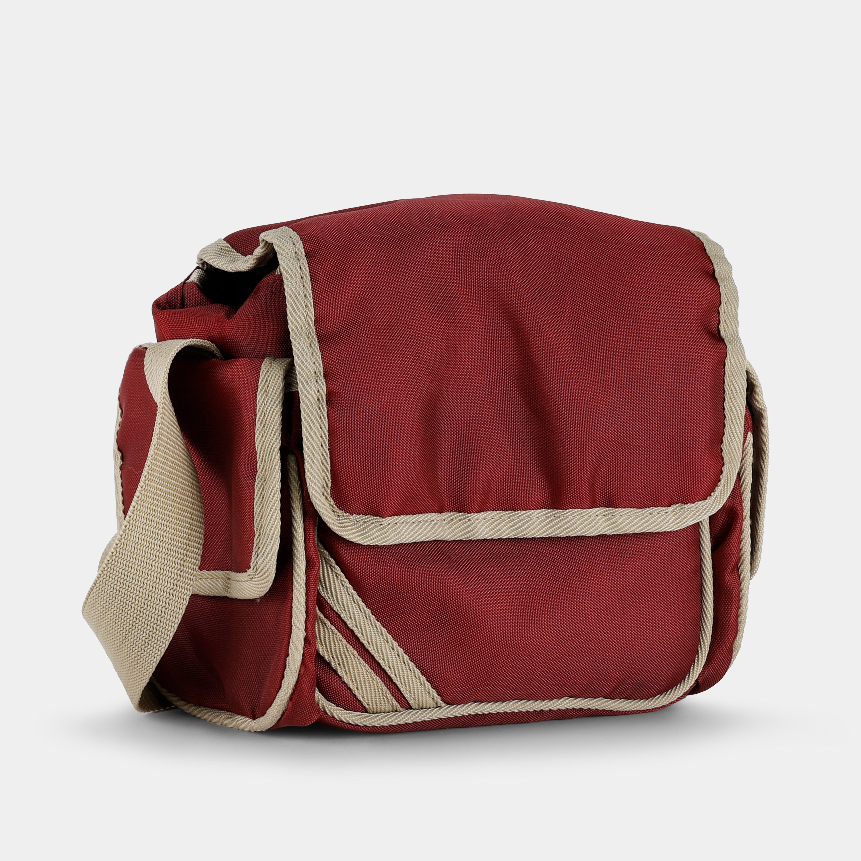 Maroon and Tan Camera Bag