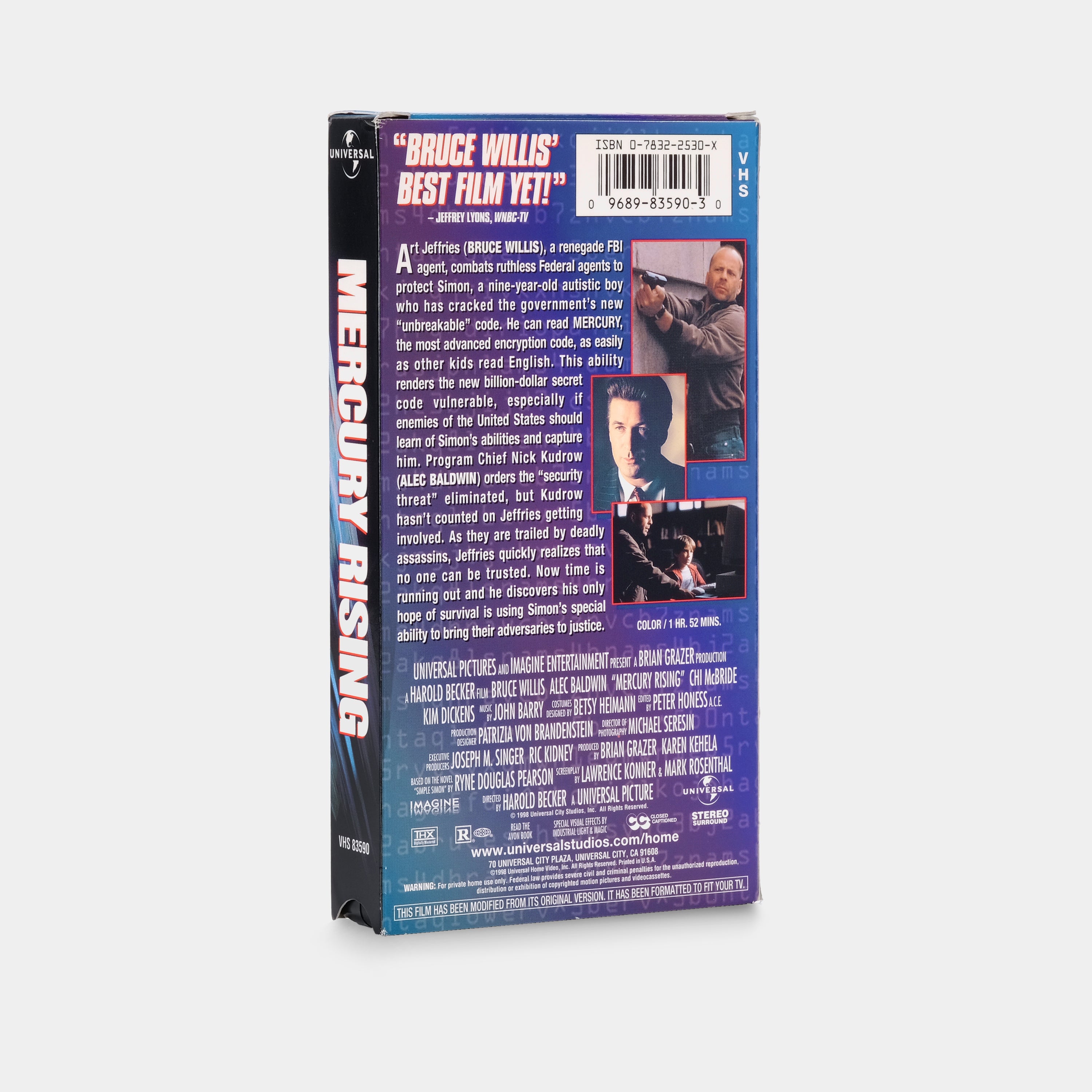 Mercury Rising VHS Tape
