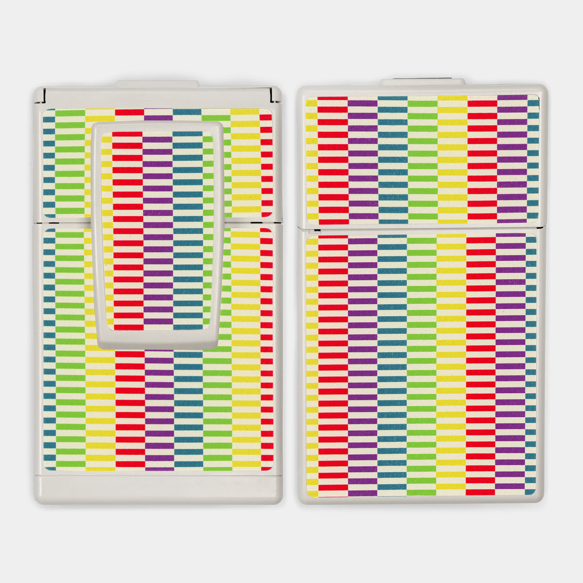 Color 70slr SX-70/SLR-680 Rainbow and White Stripe Vegan Leather Camera Skins