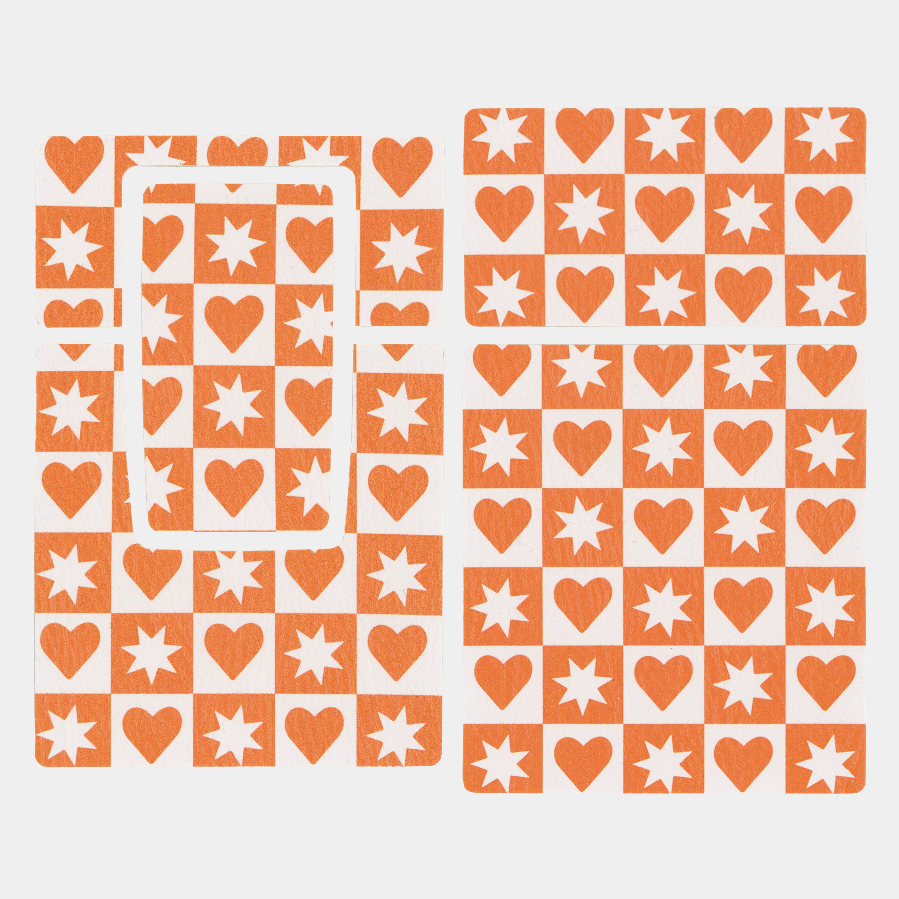 SX-70/SLR-680 Orange Hearts and Stars Vegan Leather Camera Skins