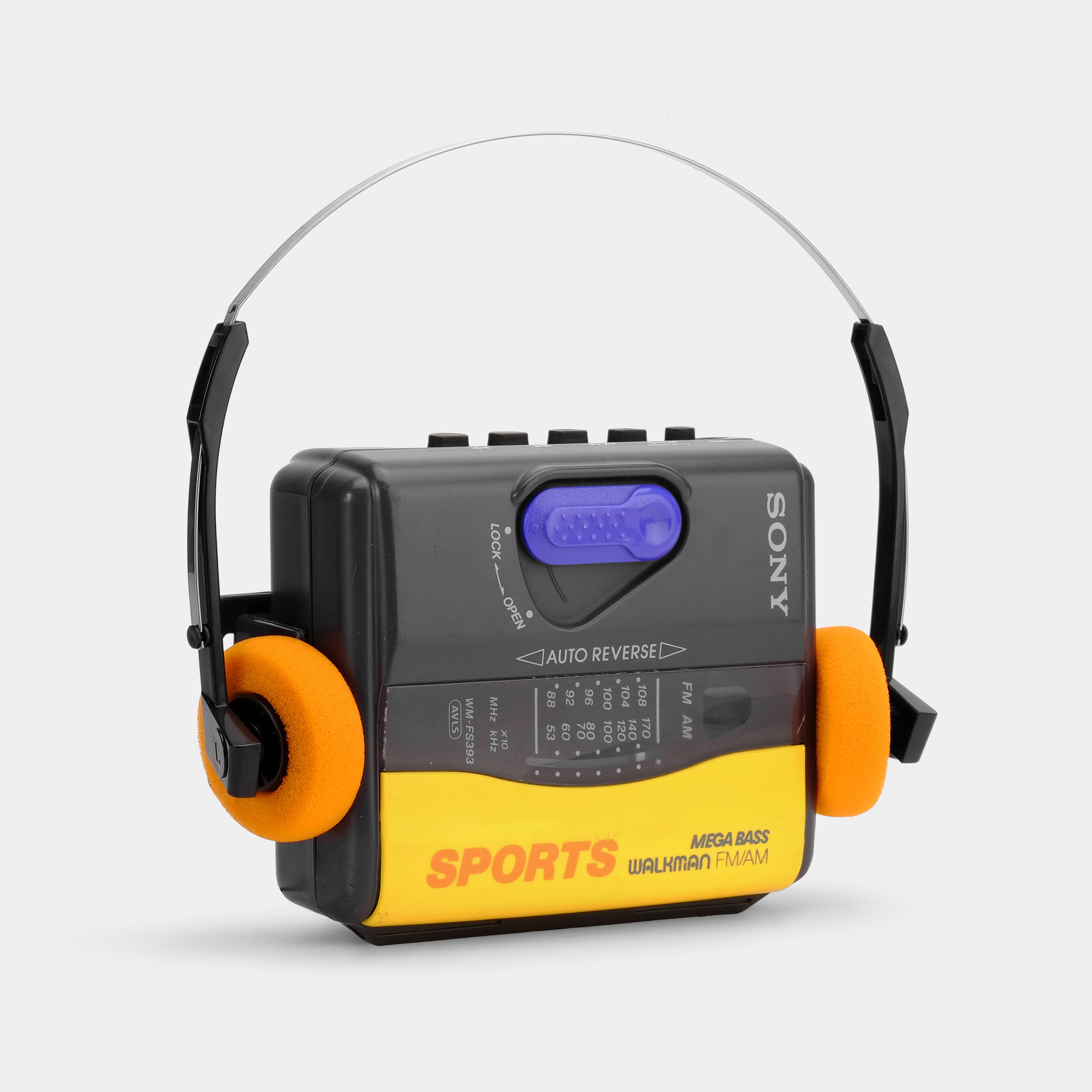 Sony Sports Walkman WM-FS393 Yellow AM/FM Portable Cassette Player