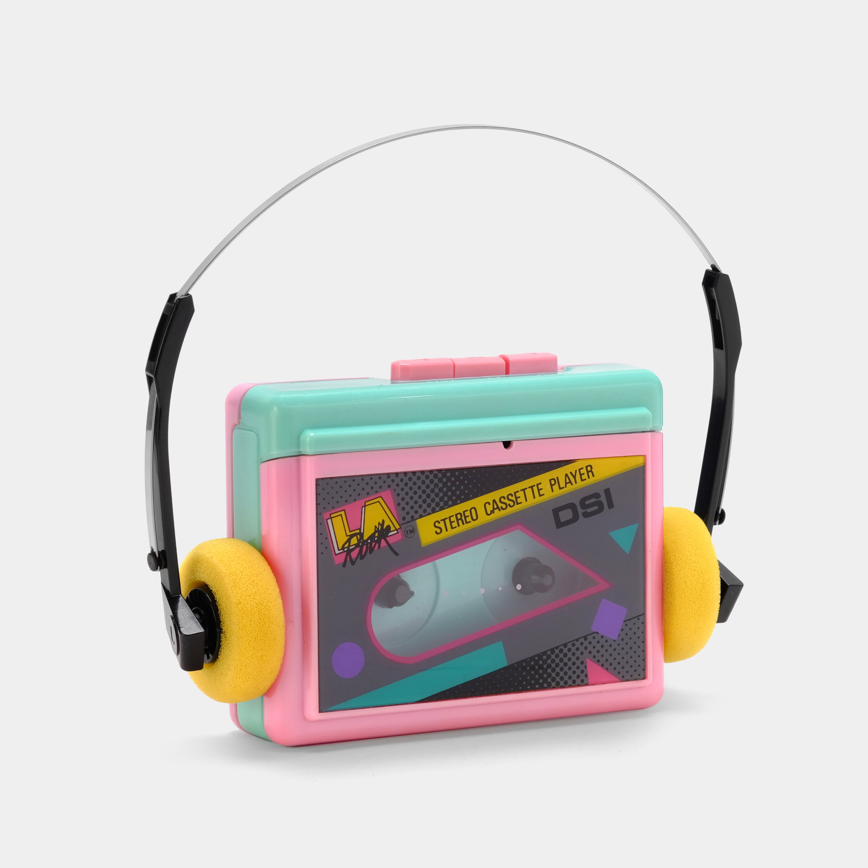 DSI LA Rock Pink and Green Portable Cassette Player