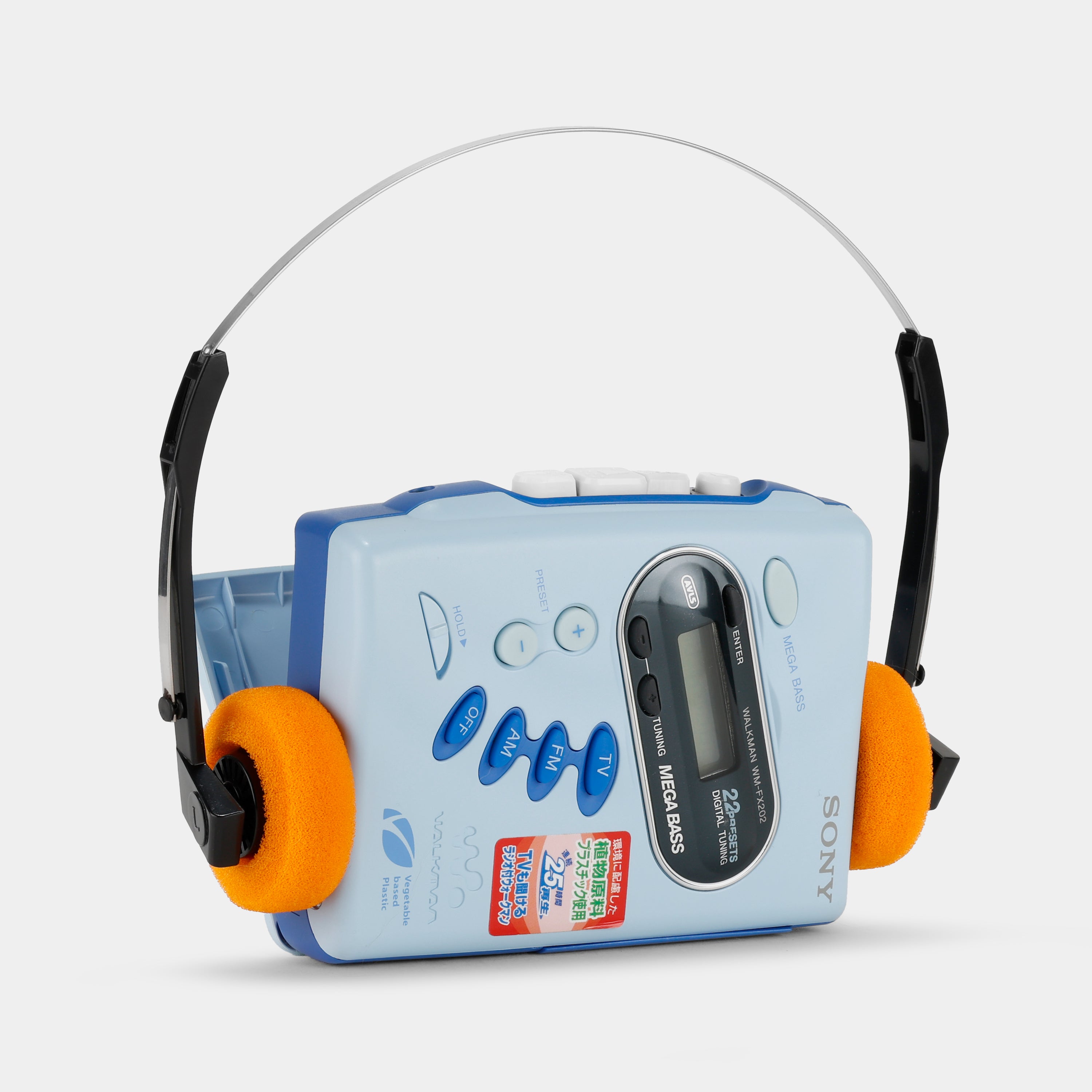 Sony Walkman WM-FX202 AM/FM Light Blue Portable Cassette Player