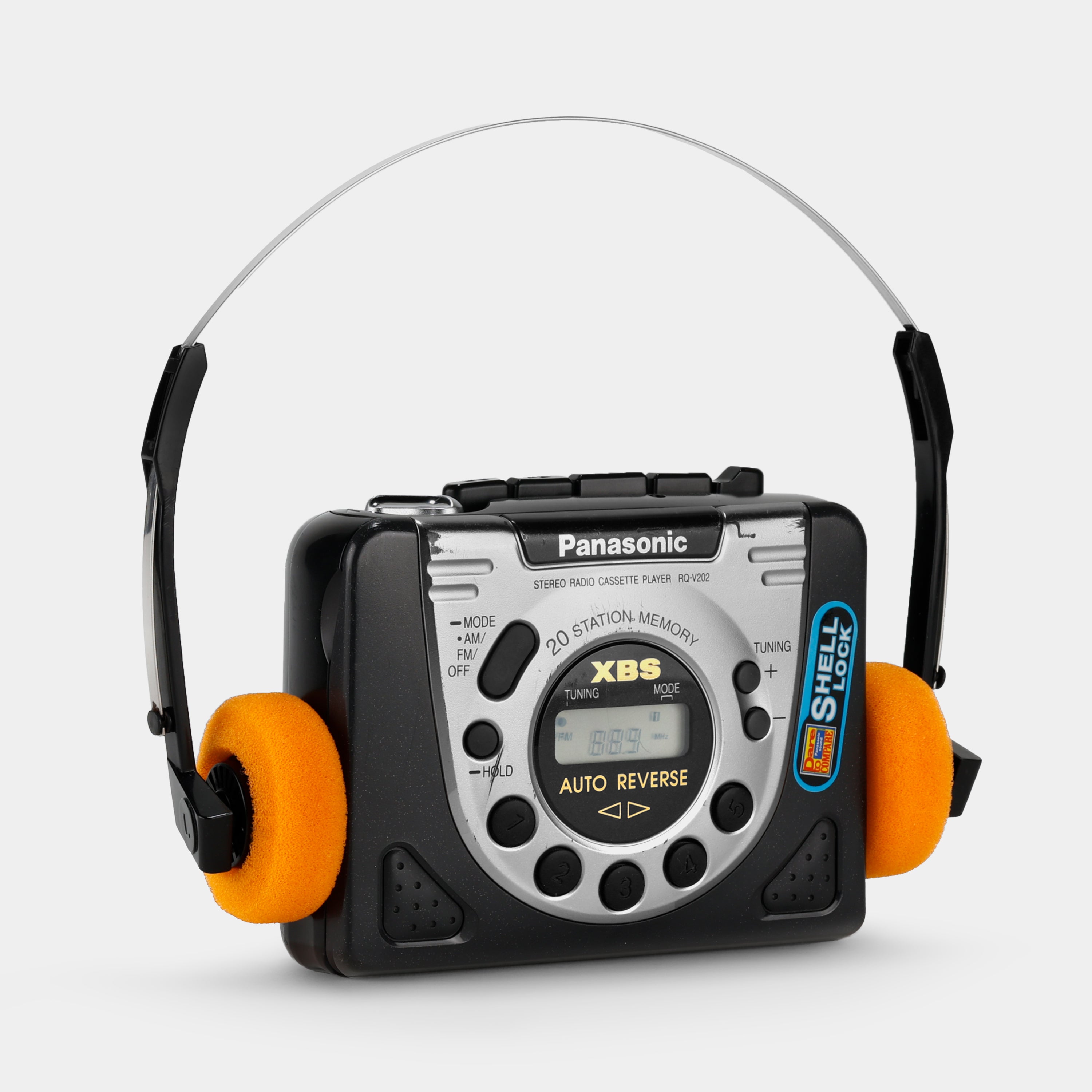 Panasonic RQ-V202 AM/FM Black Portable Cassette Player