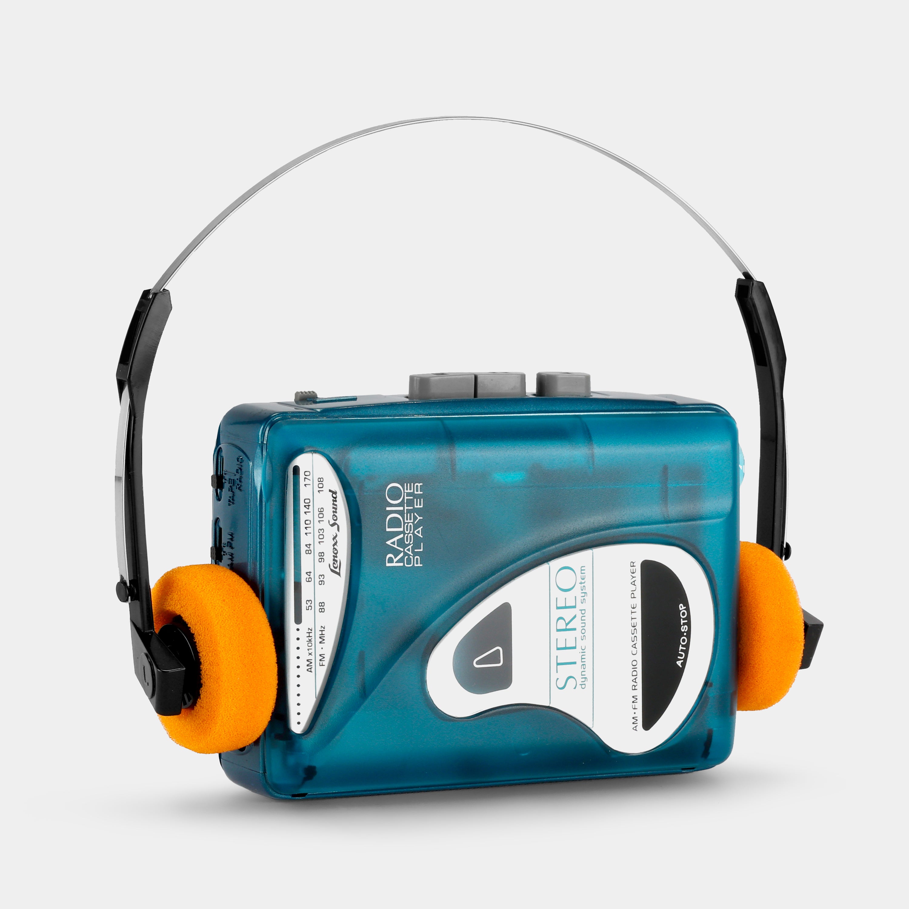 Lenoxx Sound 9190 Clear Blue Stereo AM/FM Portable Cassette Player