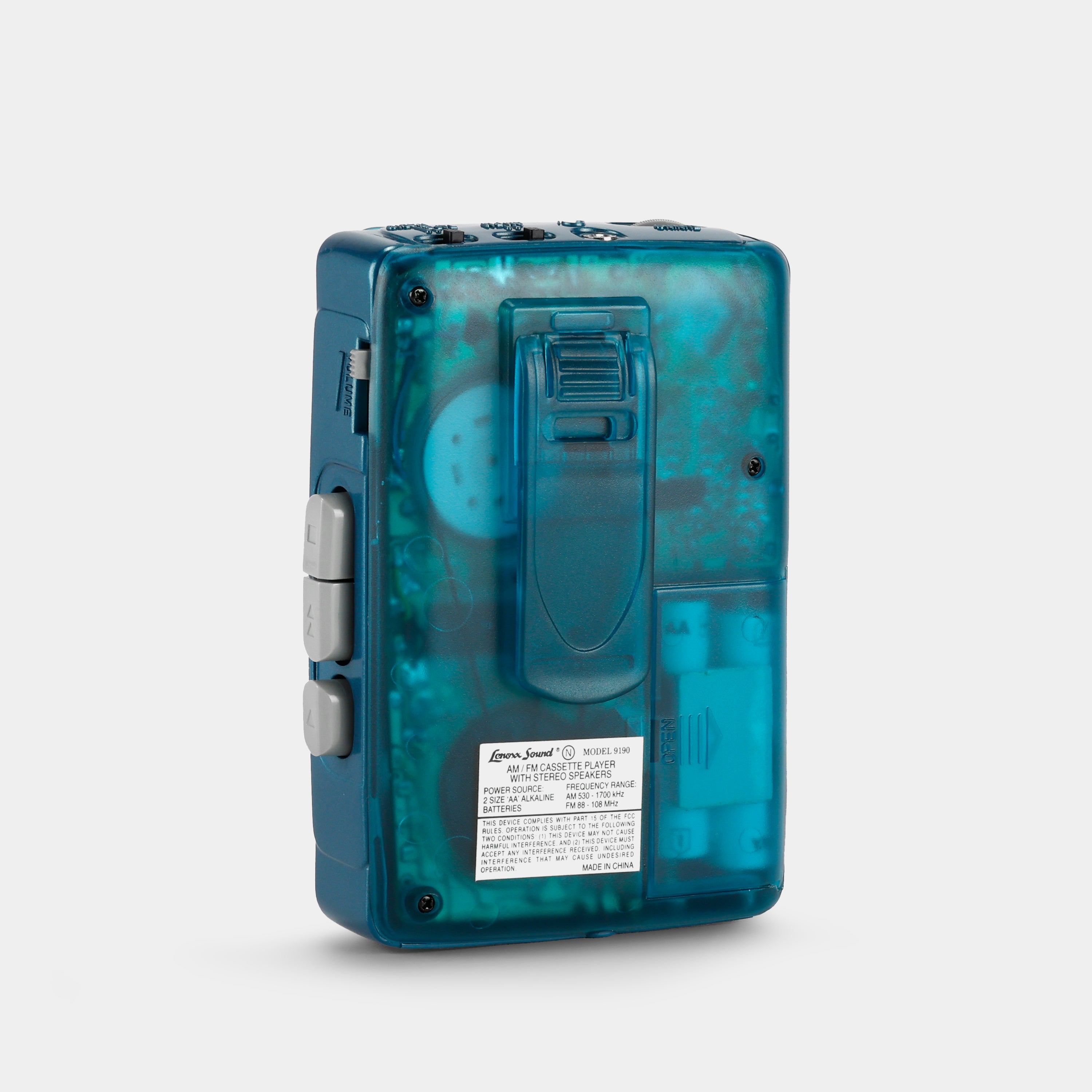 Lenoxx Sound 9190 Clear Blue Stereo AM/FM Portable Cassette Player