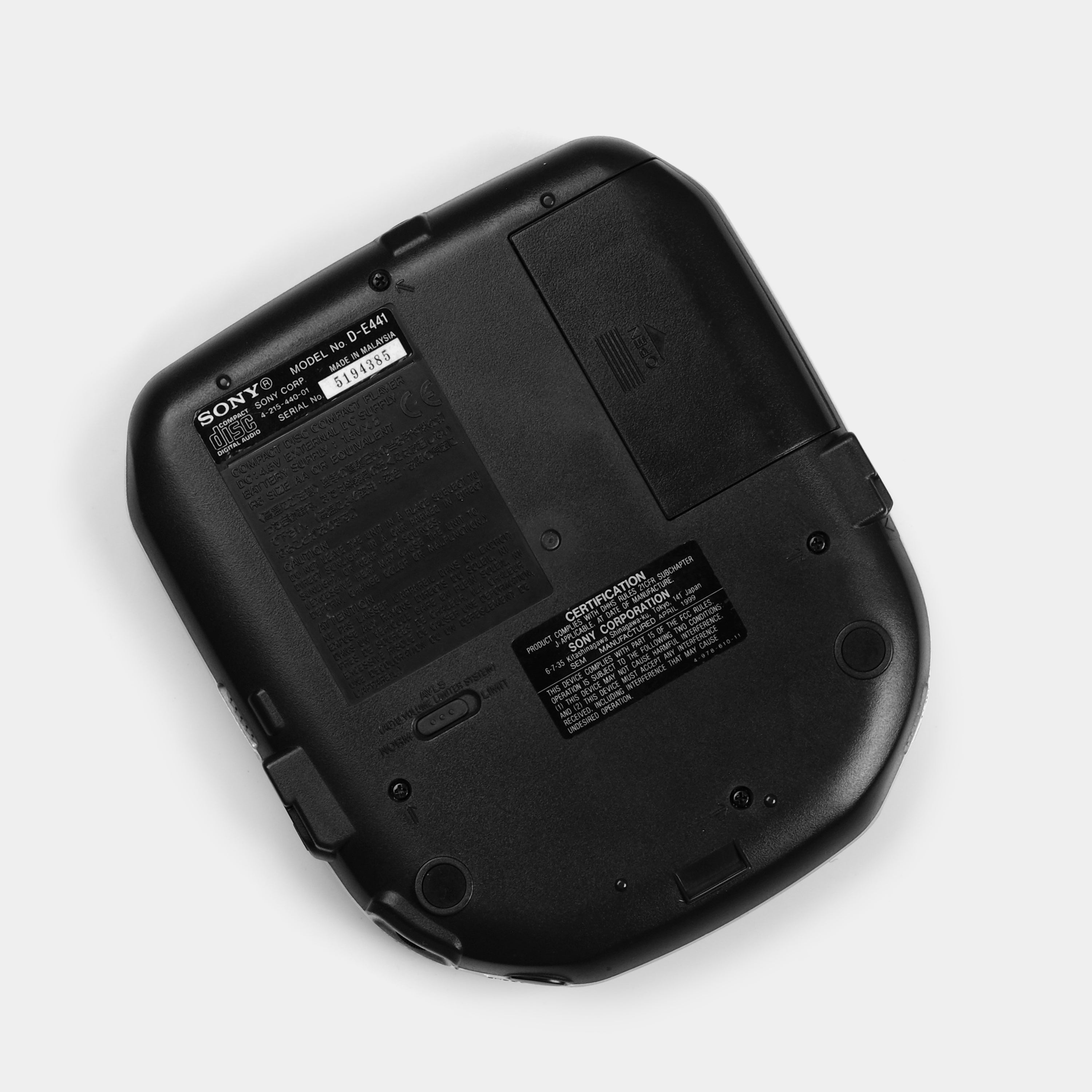 Sony Discman D-E441 Portable CD Player