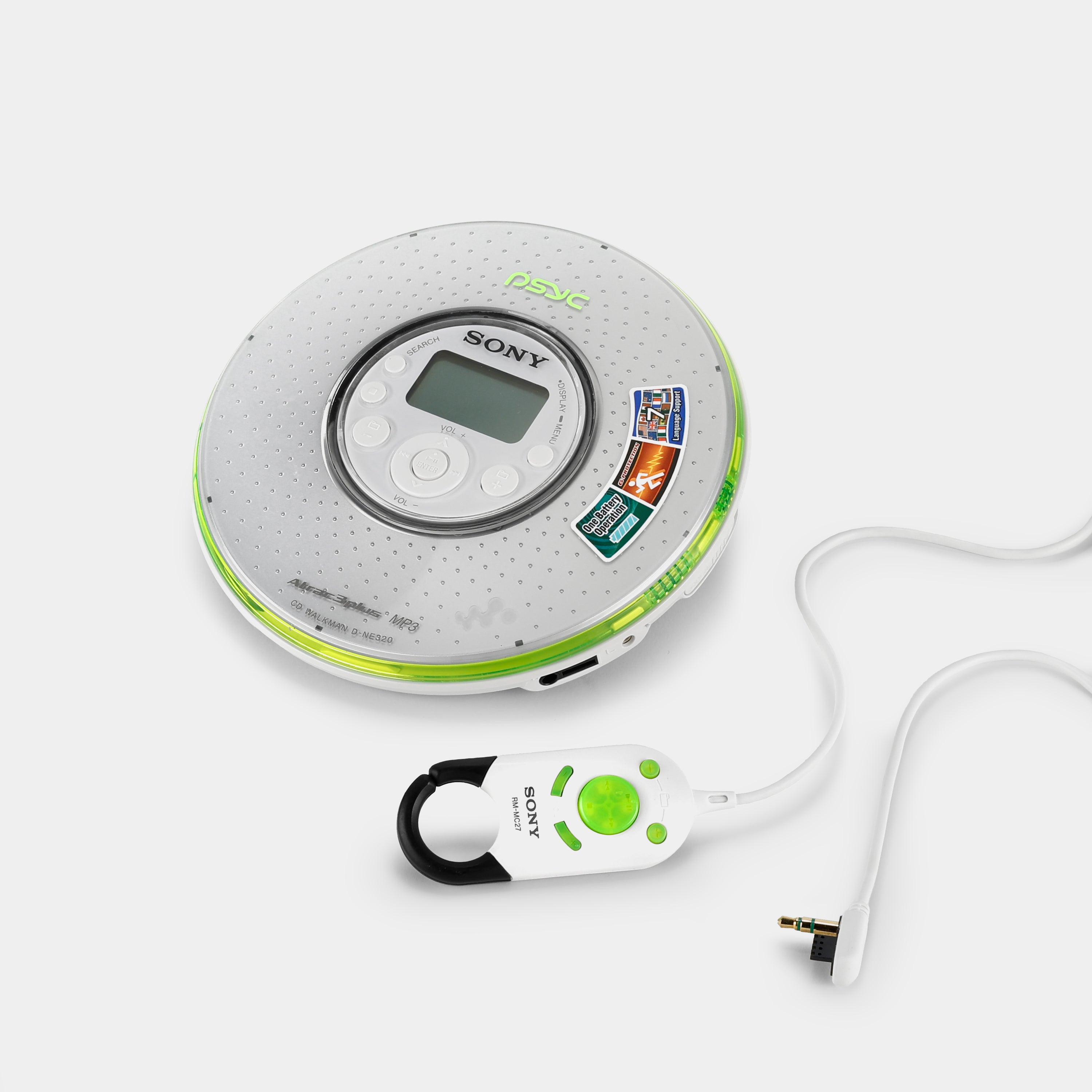 Sony Psyc Walkman D-NE320 Silver and Green Portable CD Player