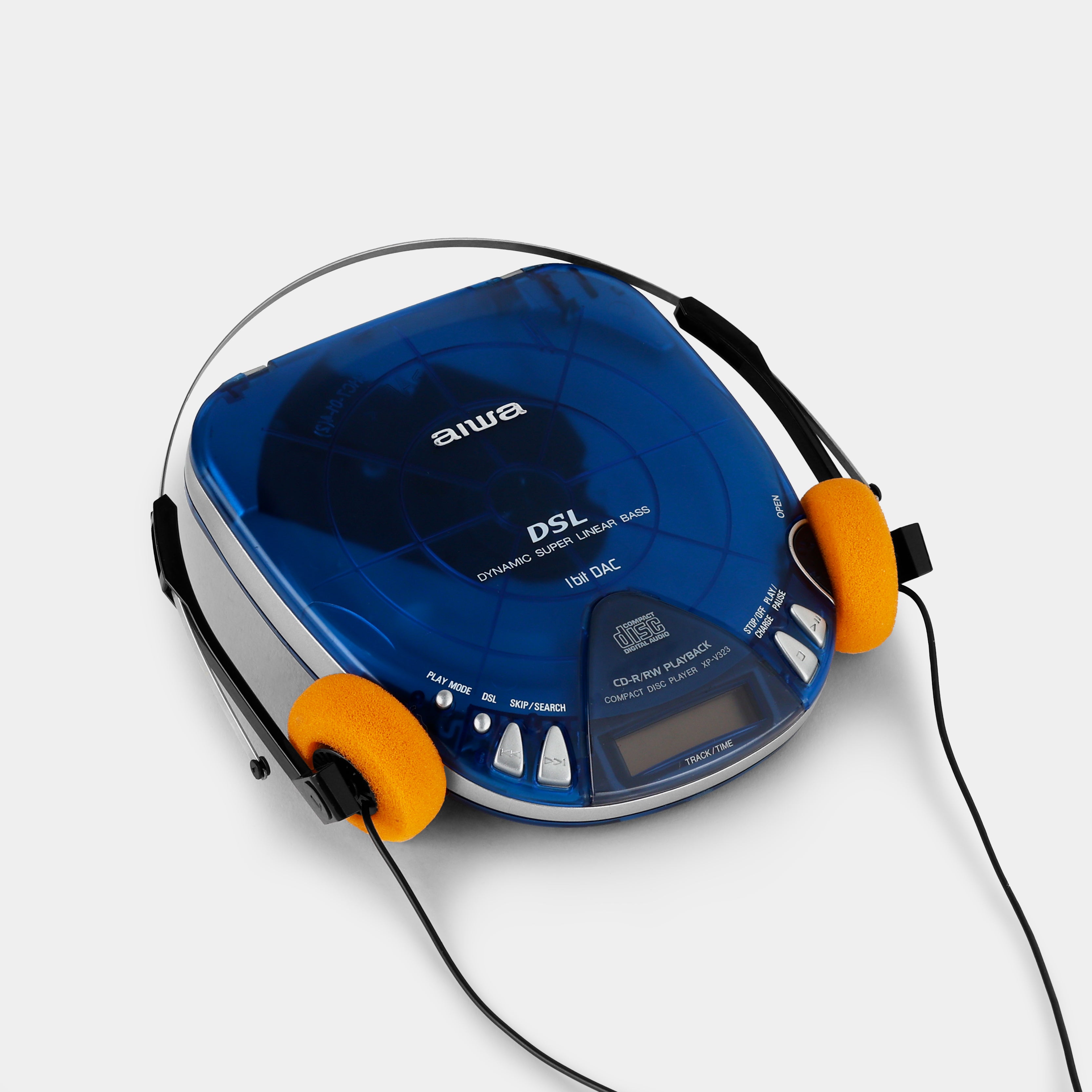 Aiwa XP-V323YL Transparent Blue Portable CD Player