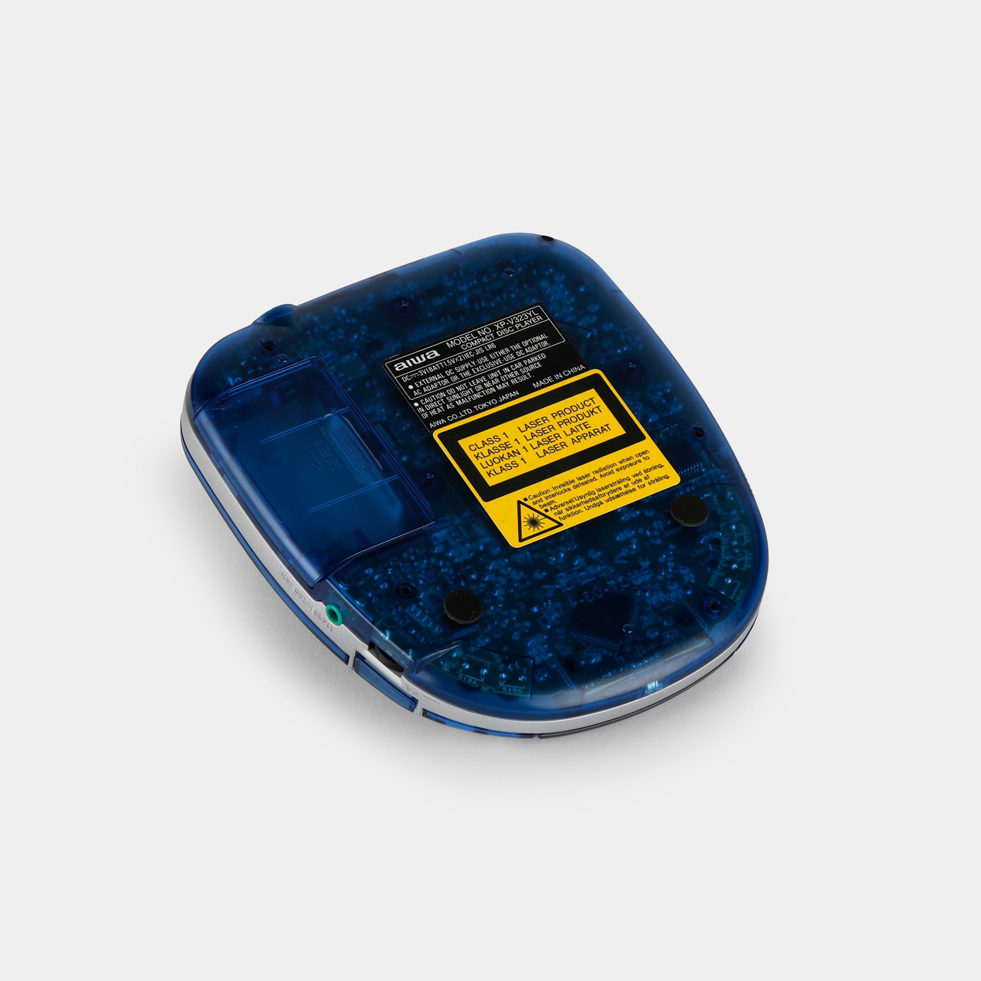 Aiwa XP-V323YL Transparent Blue Portable CD Player – Retrospekt