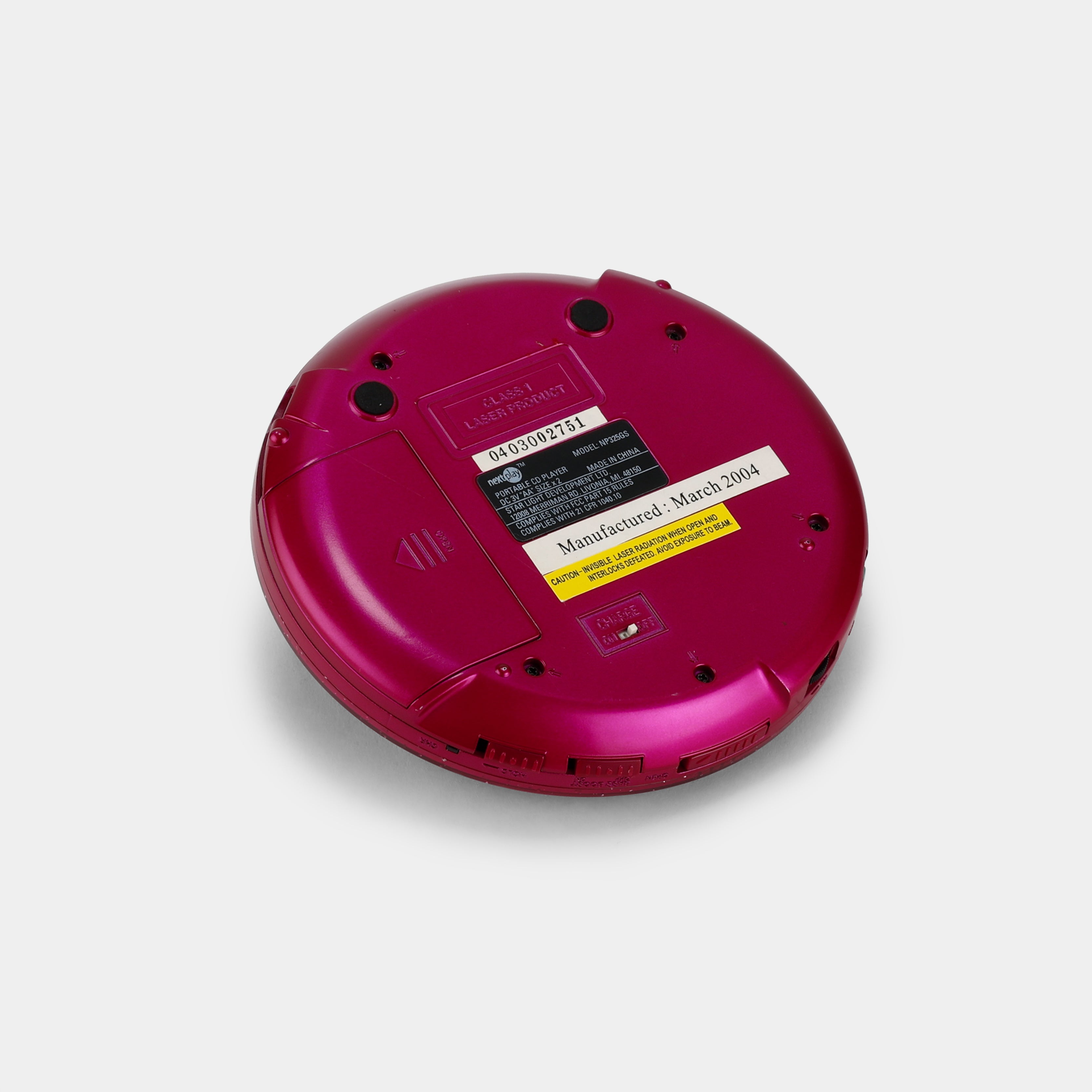NextPlay NP325GS Pink Glitter Portable CD Player