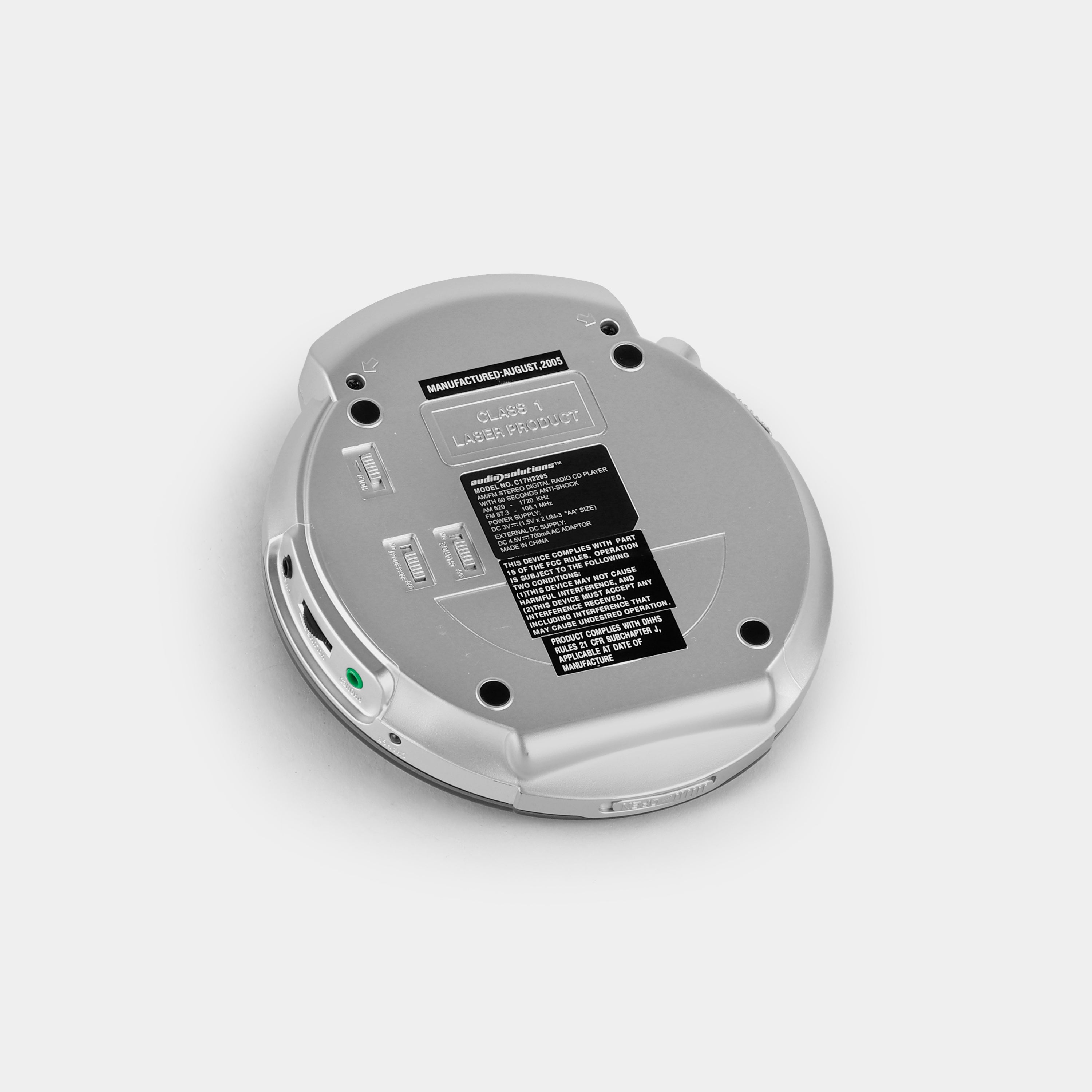 Audio Solutions C17H2295 Silver Portable CD Player