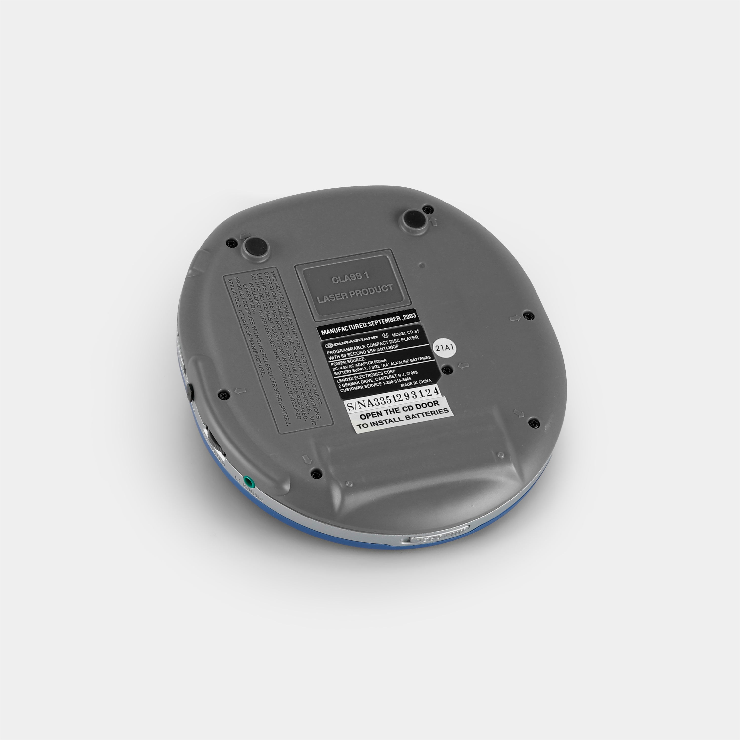 Durabrand CD-85 Blue Portable CD Player