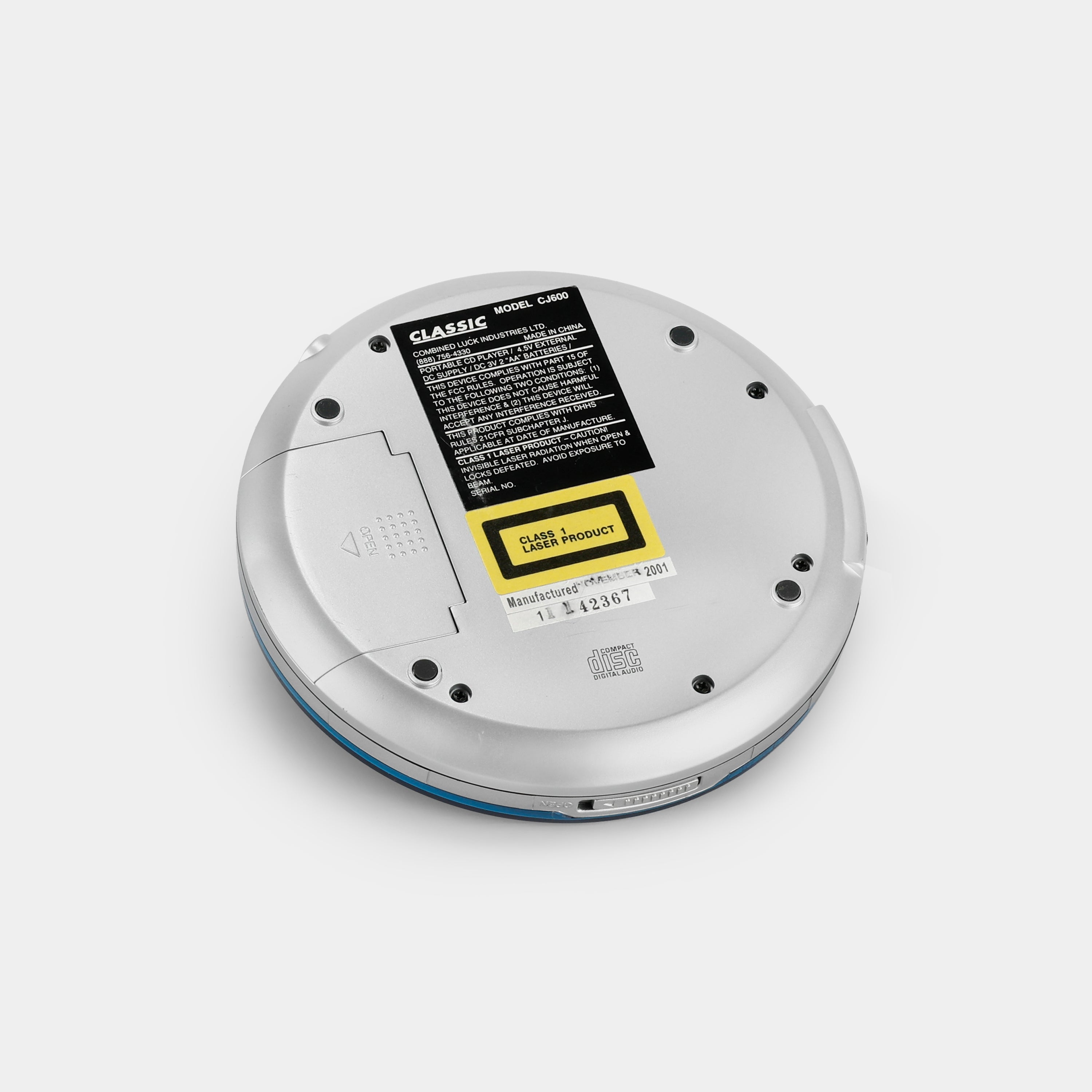 Classic CJ600 Transparent Blue Portable CD Player