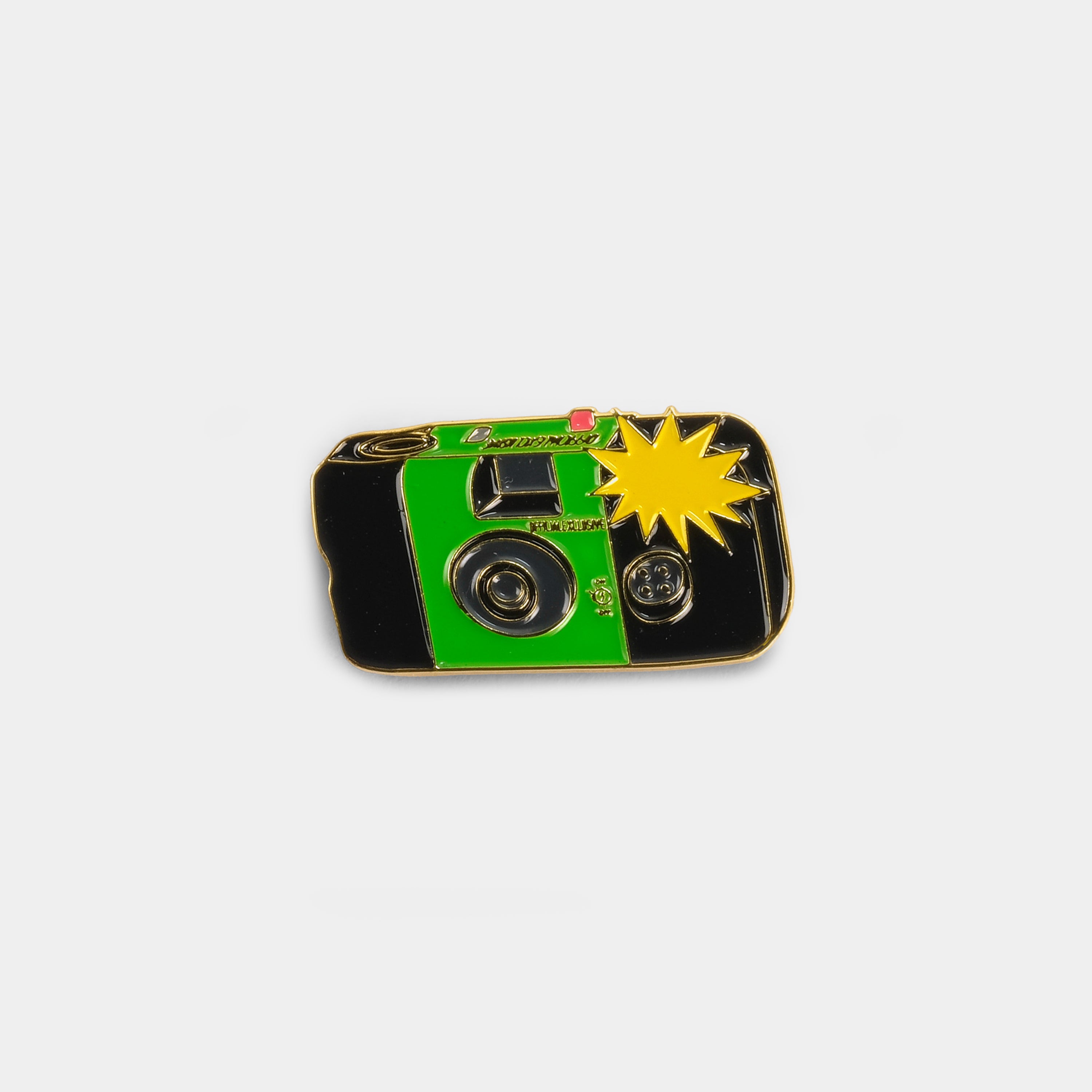 Flashing Fuji Film Disposable Camera Enamel Pin