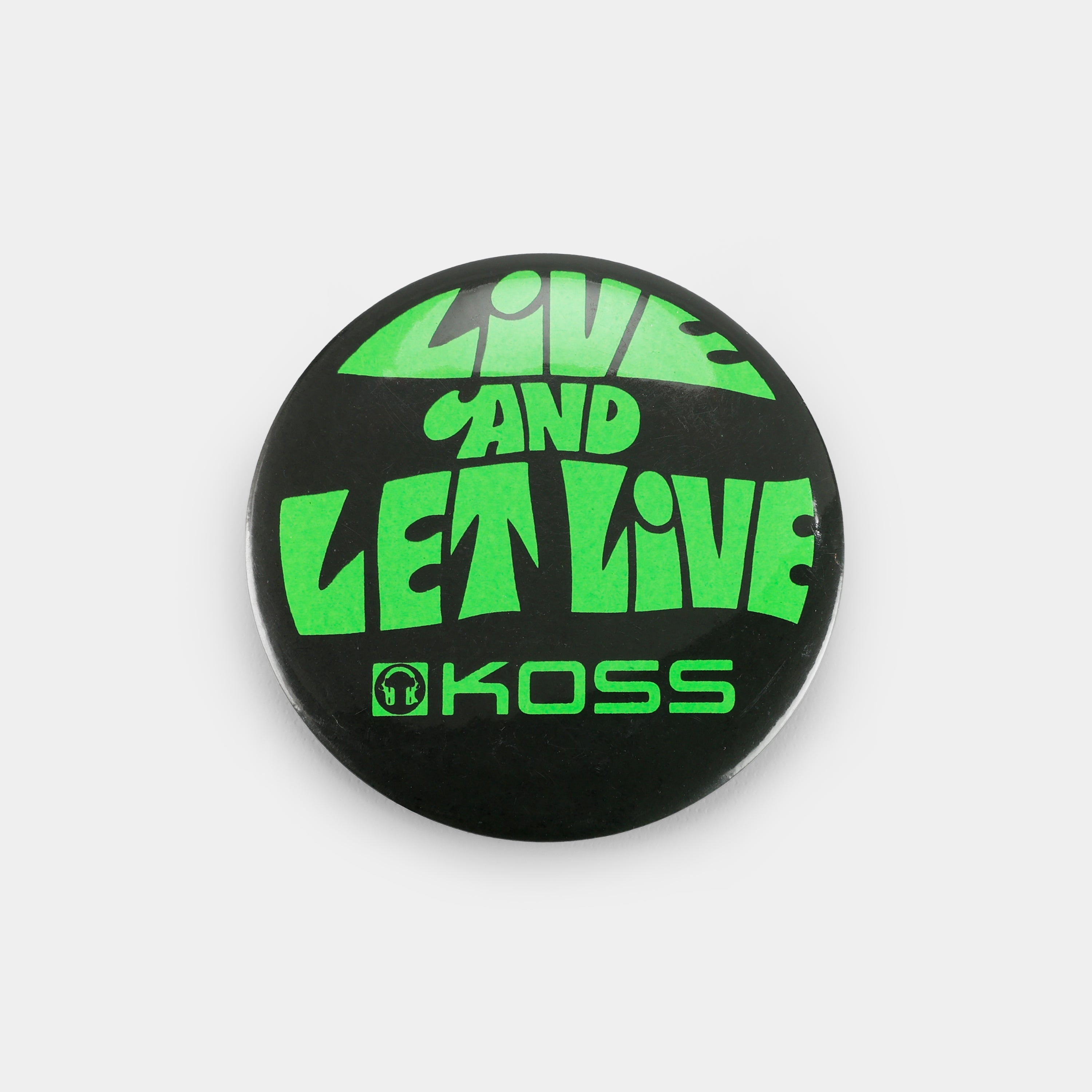 Koss "Live And Let Live" Vintage Button